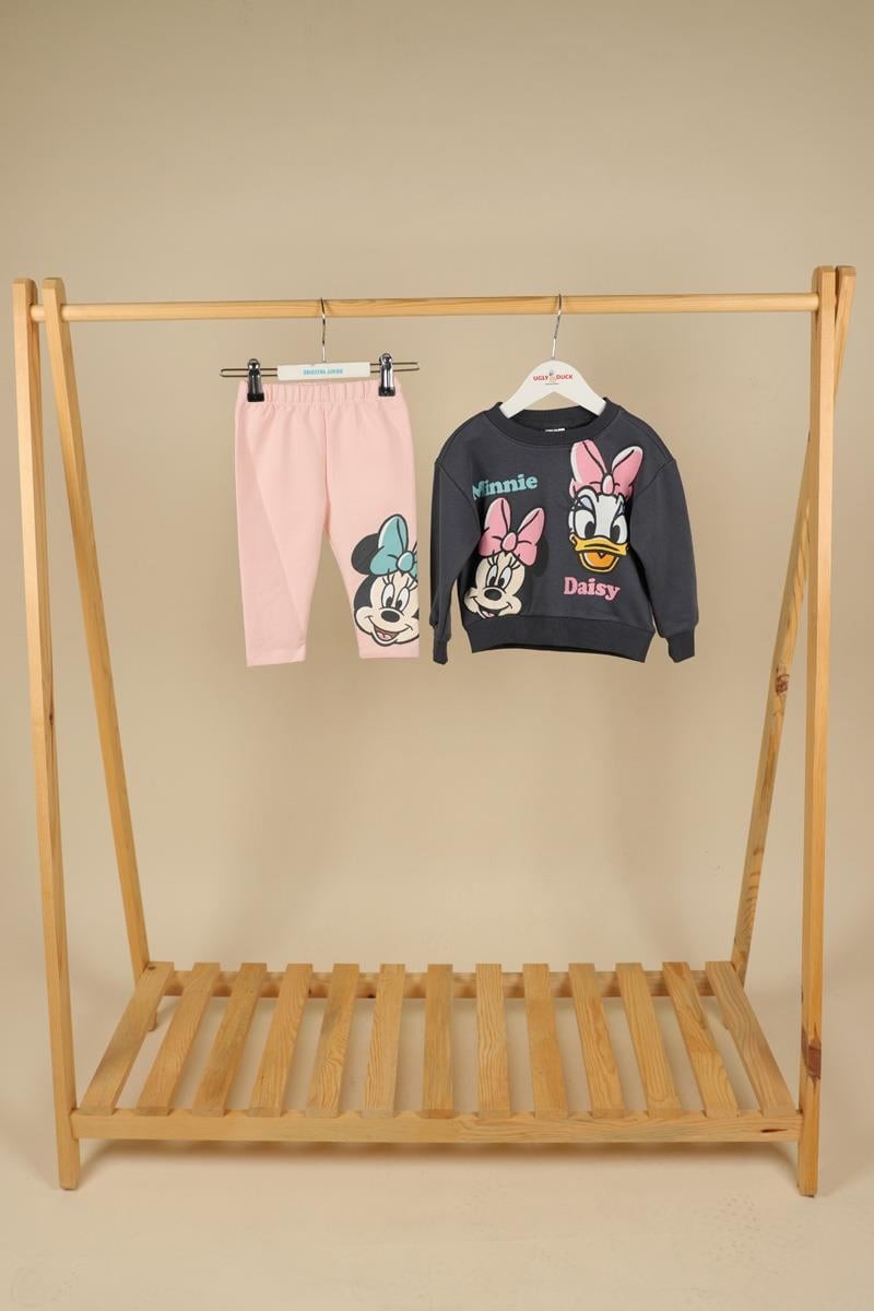 06-24 Ay Kız Bebek Füme Renk Minnie Mouse Lisanslı Takım