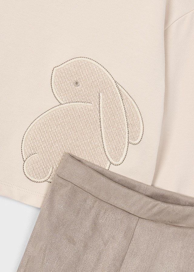 Mayoral Kız Çocuk Tavşan Baskılı Takım - 4-10 Yaş | Yumuşak Sweatshirt ve Pantolon