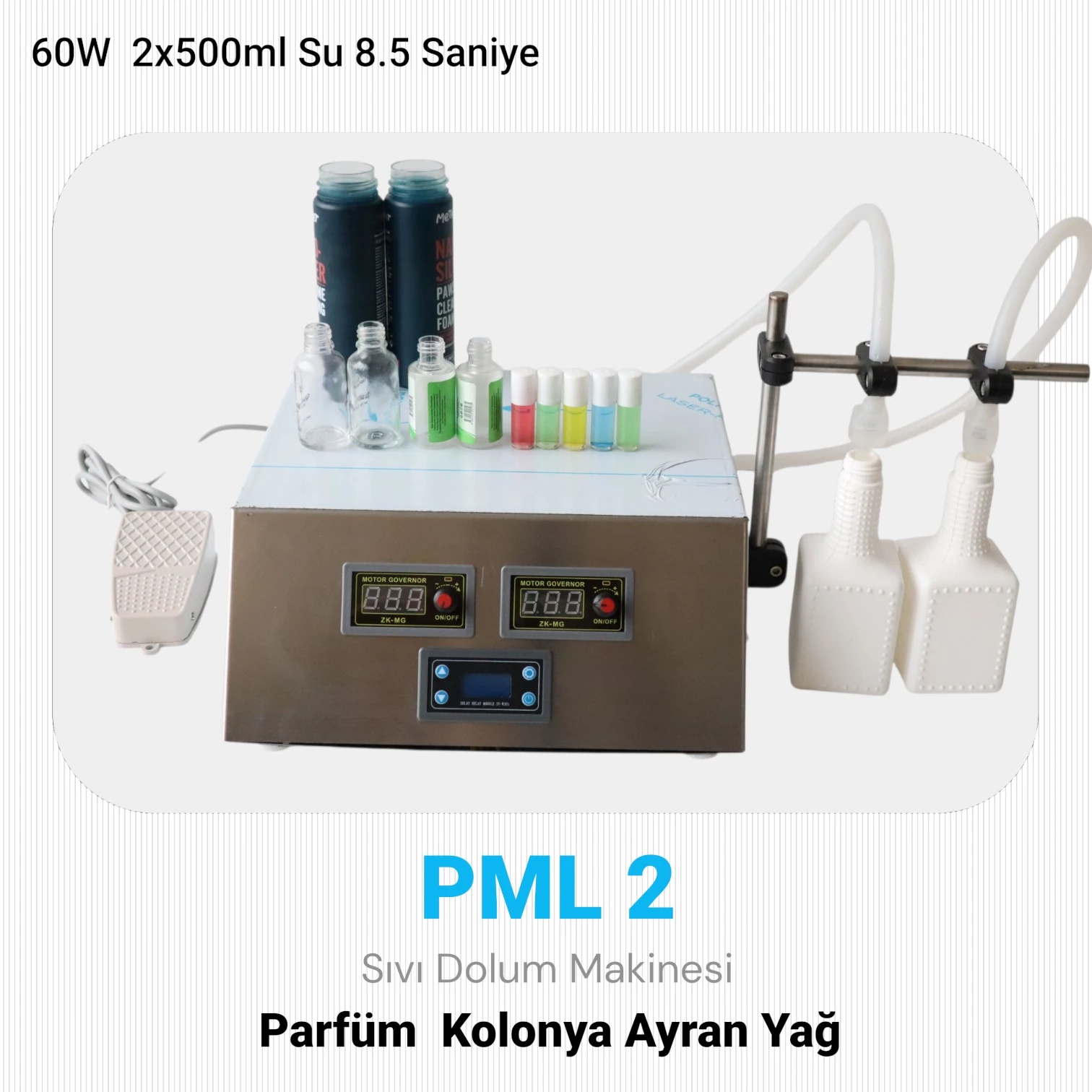 PML2 İki Nozullu Parfüm Dolum Makinesi