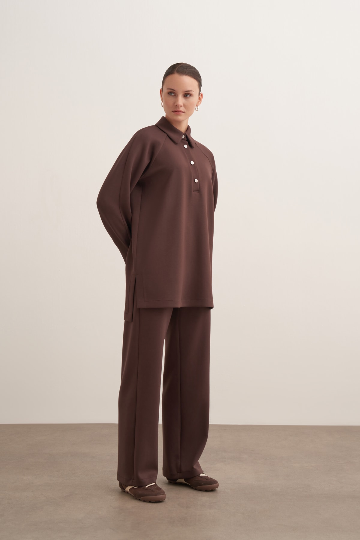 Modal Eşofman Tunik - Kahve