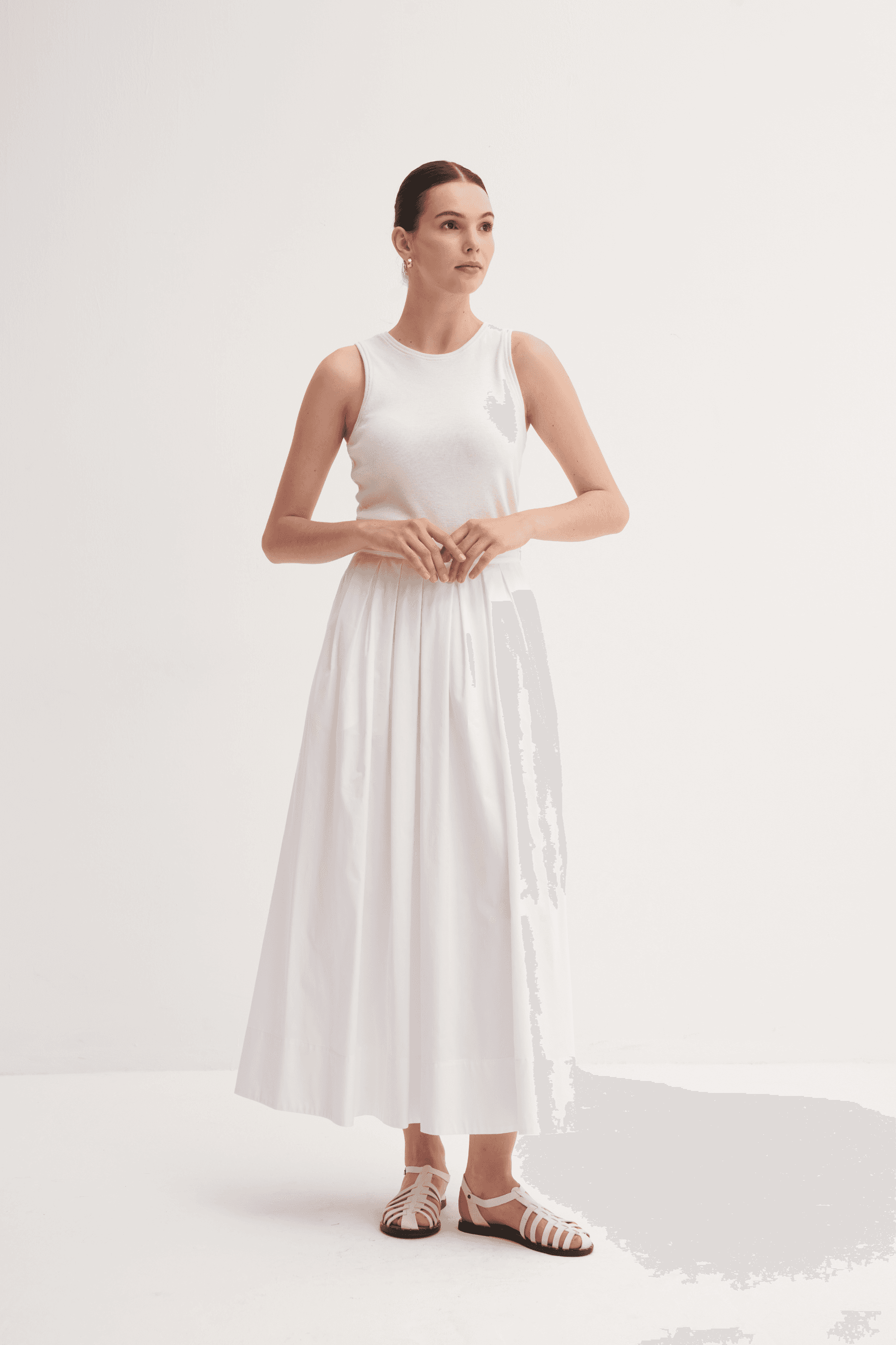 %100 Pamuk Oversize Bluz & Pileli Etek Takım