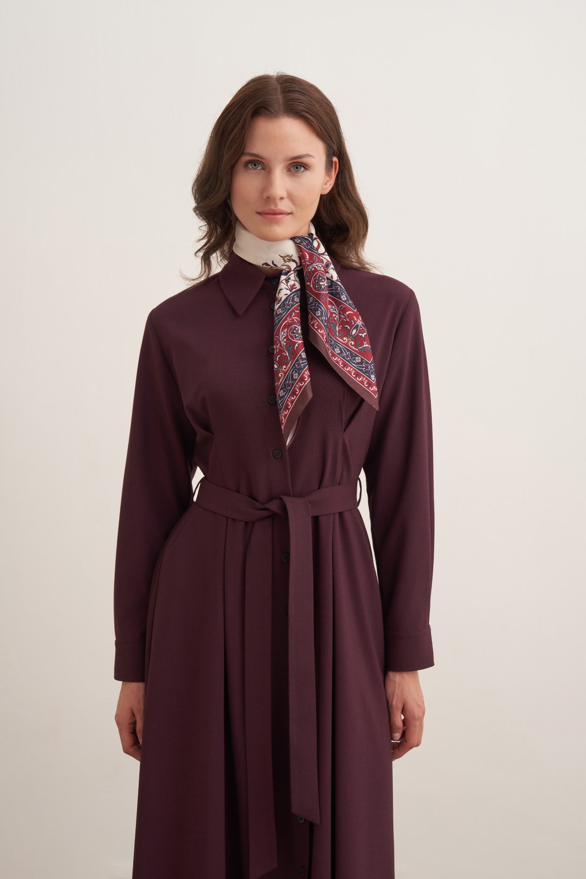 Pensli Elbise - Bordo