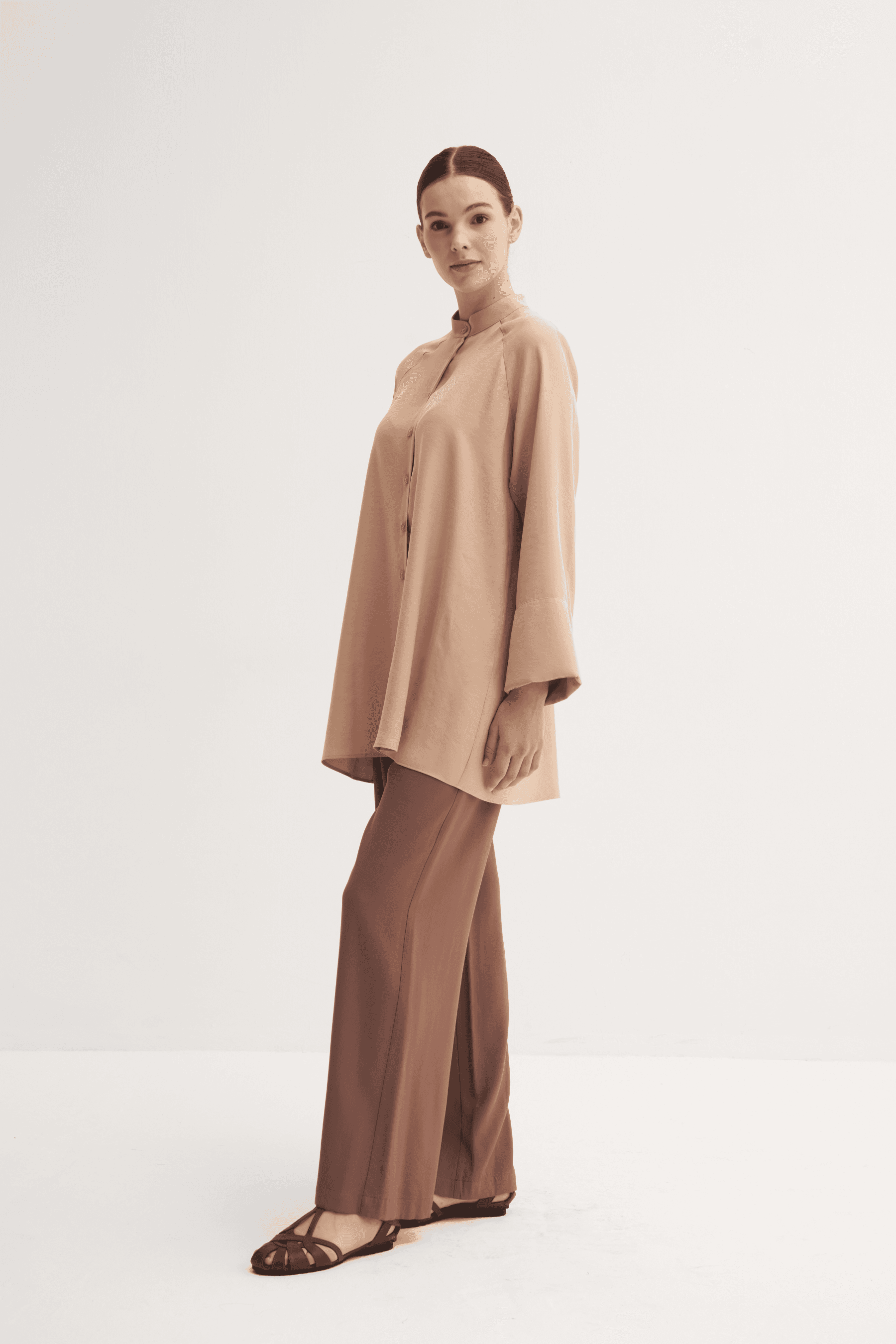 Reglan Kol Modal Gömlek - Camel