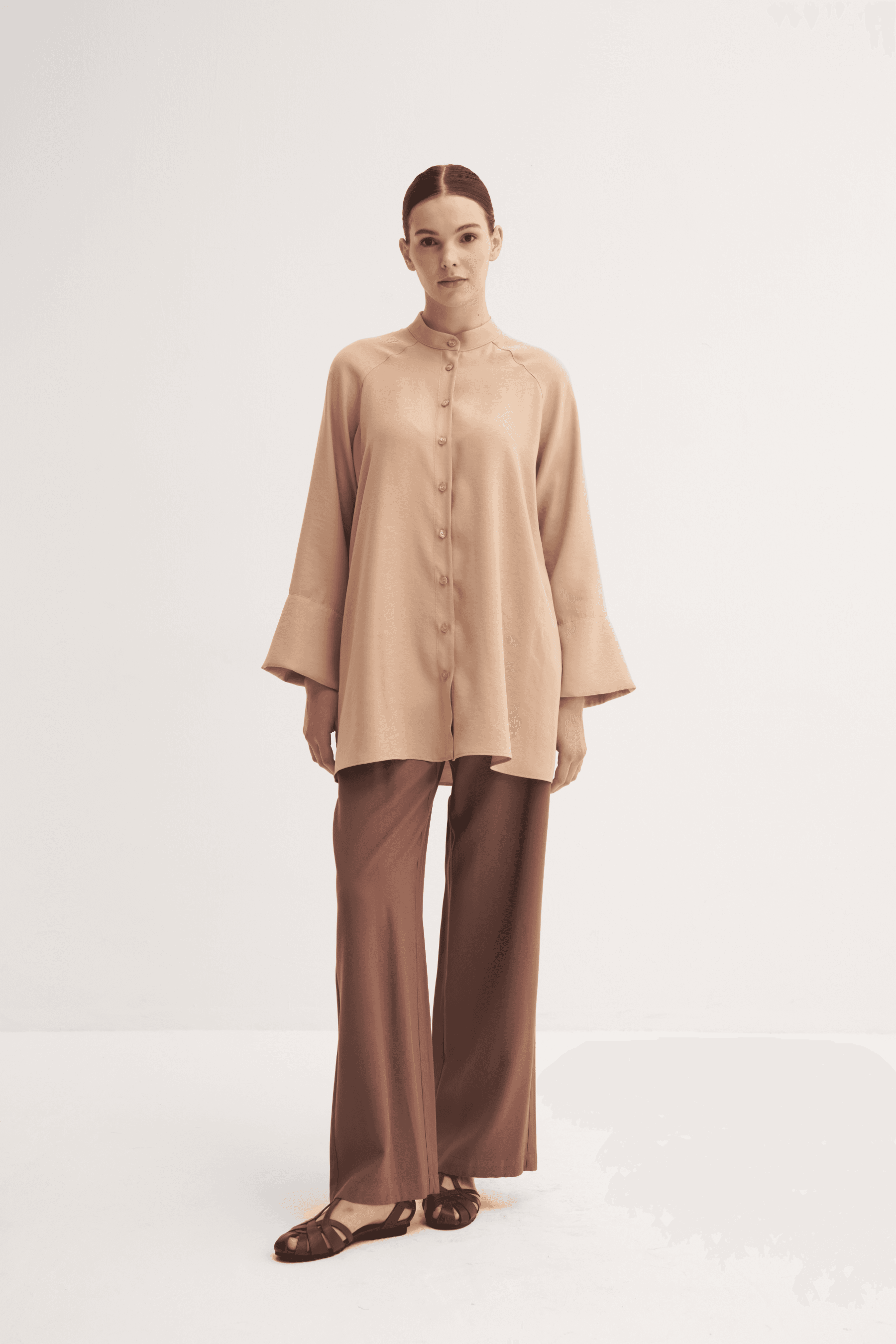 Reglan Kol Modal Gömlek - Camel