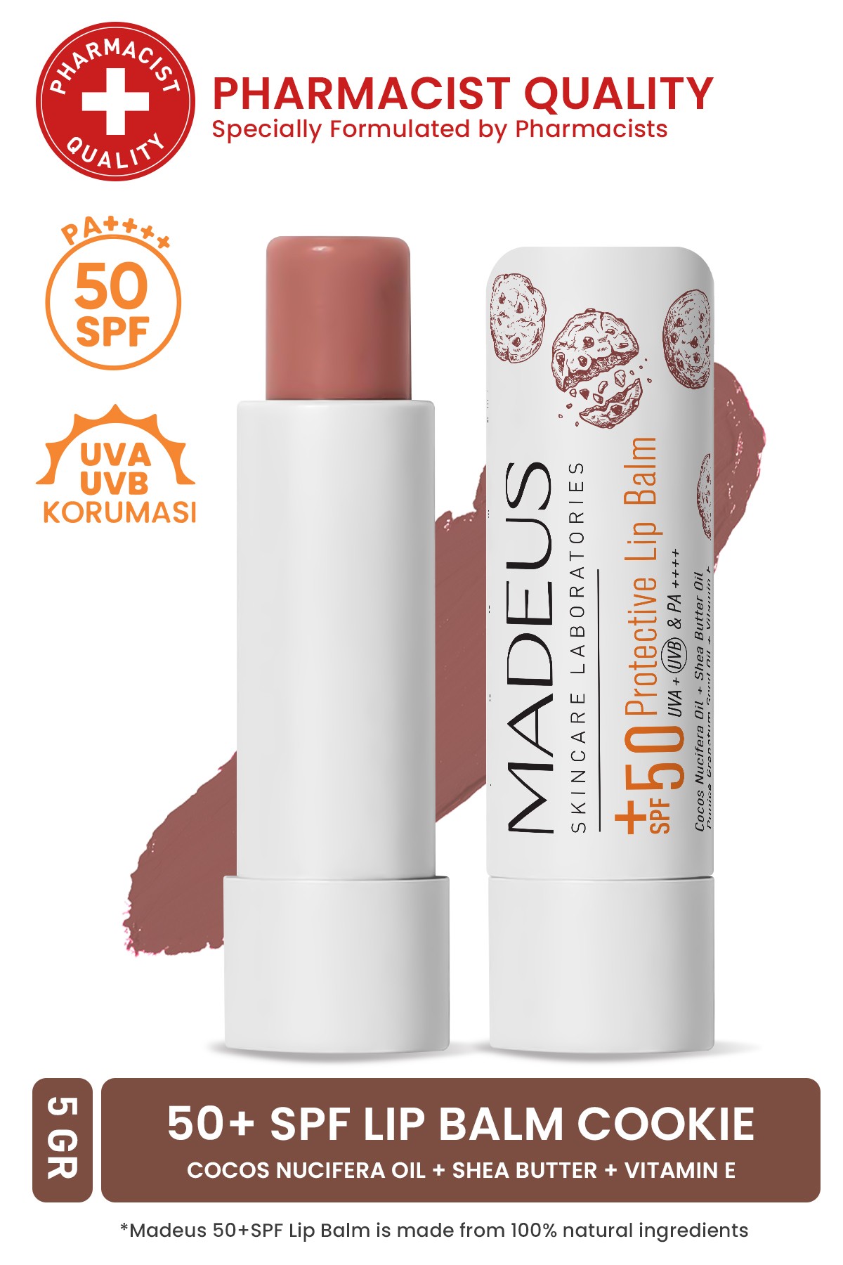 SPF+50 Yoğun Nemlendirici Renkli Dudak Nemlendici Lip & Cheek Balm Mocha Mousse 5 GR