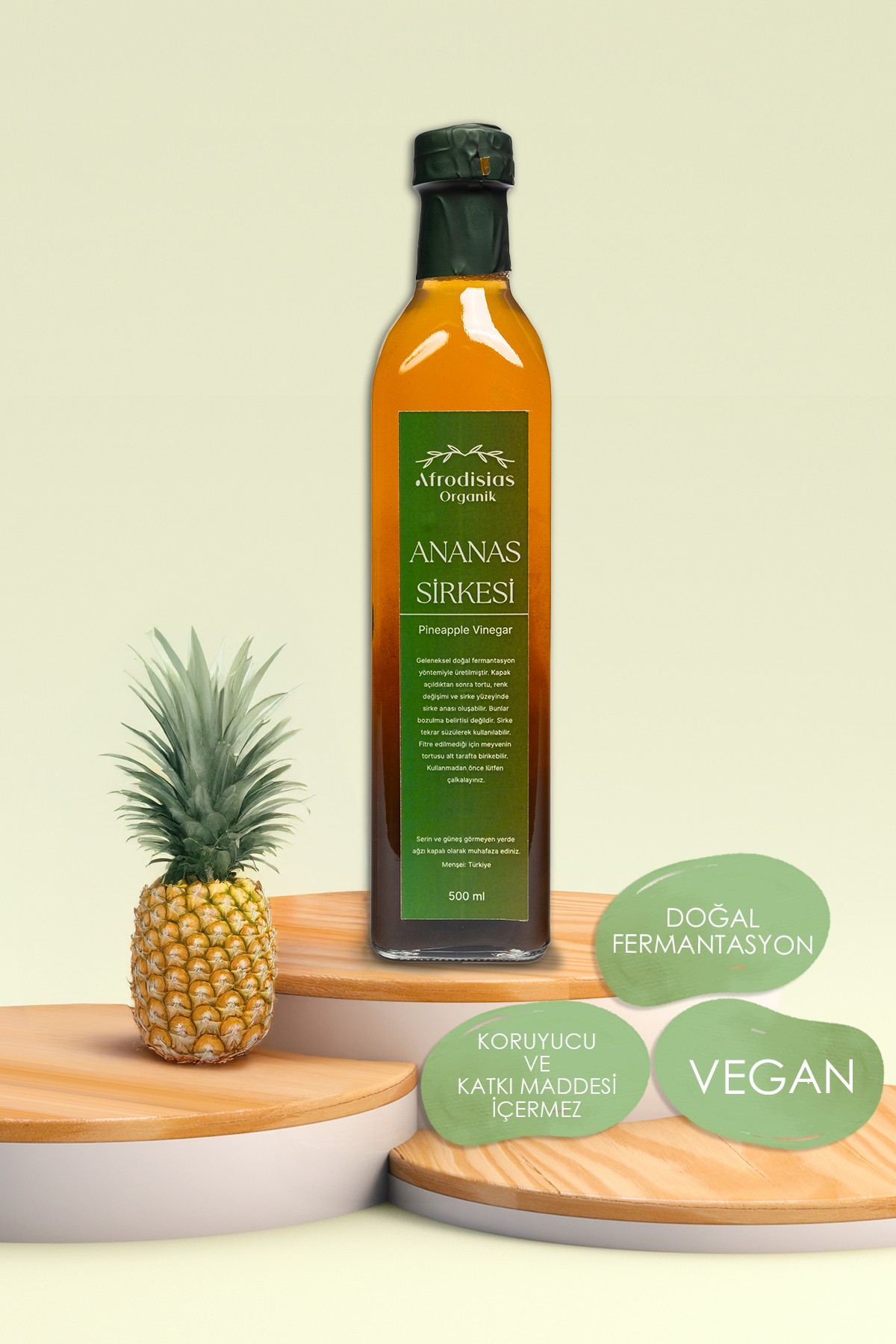 Ananas Sirkesi 500 ML- Katkısız Doğal Fermantasyon (Pineapple Vinegar) 