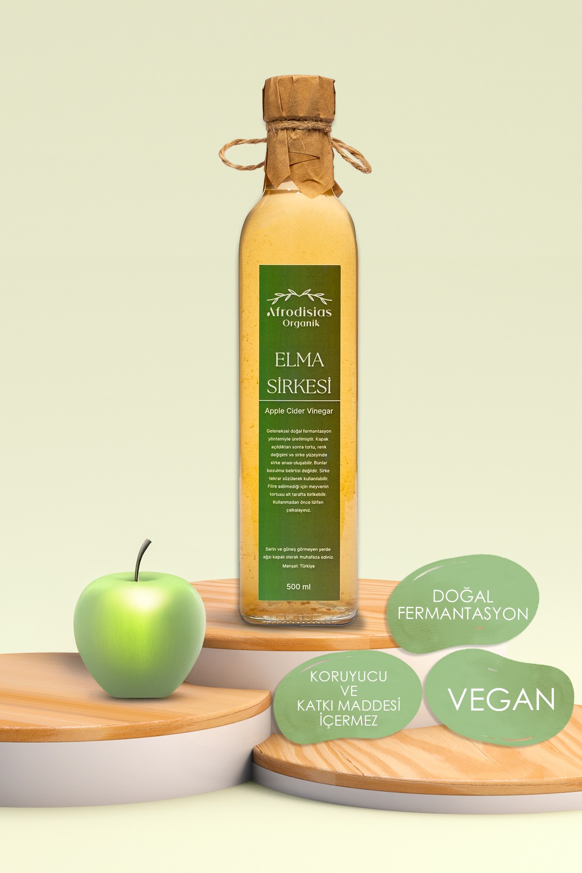 Elma Sirkesi 500 ML- Katkısız Doğal Fermantasyon (Apple Vinegar)