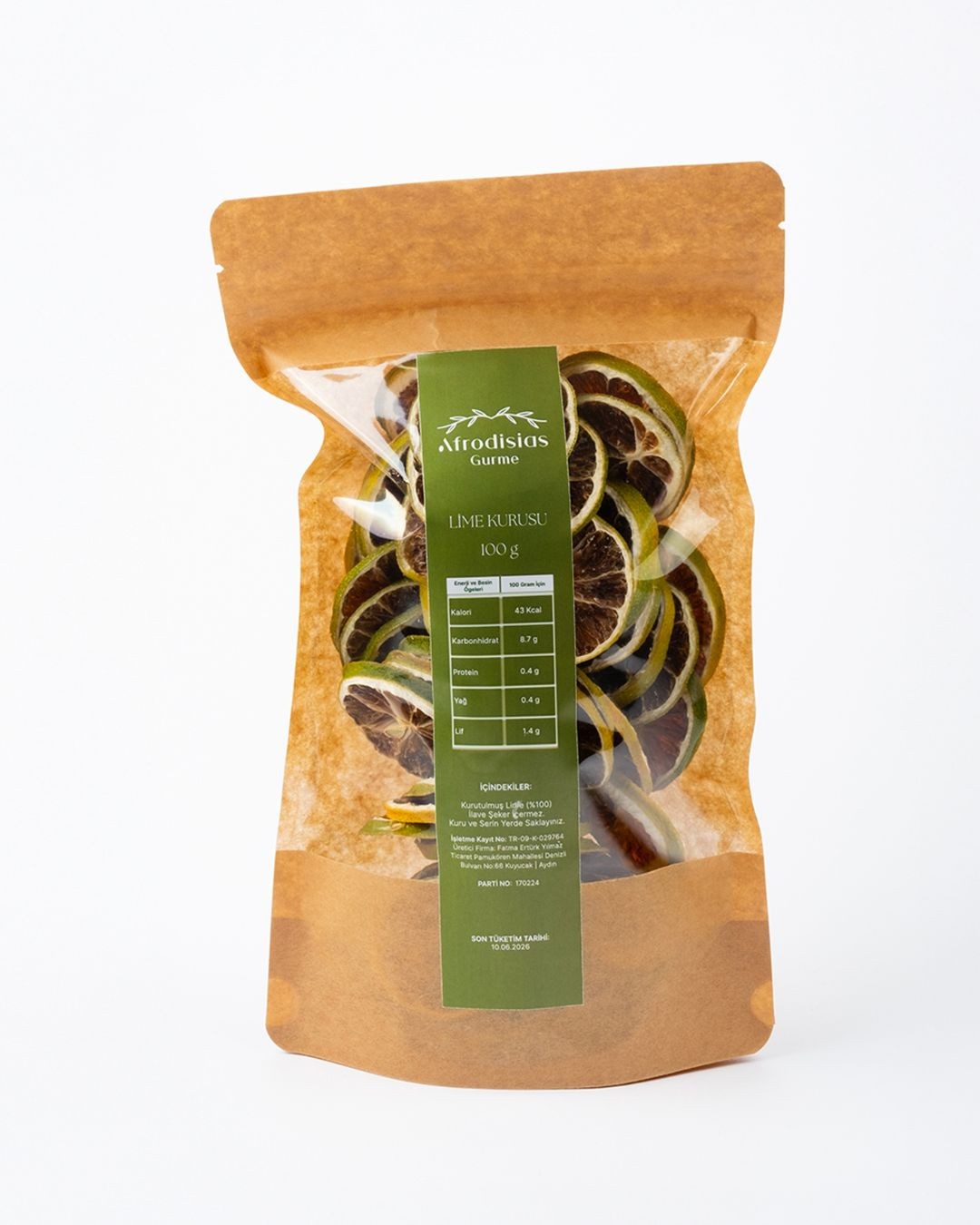Lime Kurusu Cipsi 100g - Doğal Kurutulmuş %100 Vegan Kuru Lime