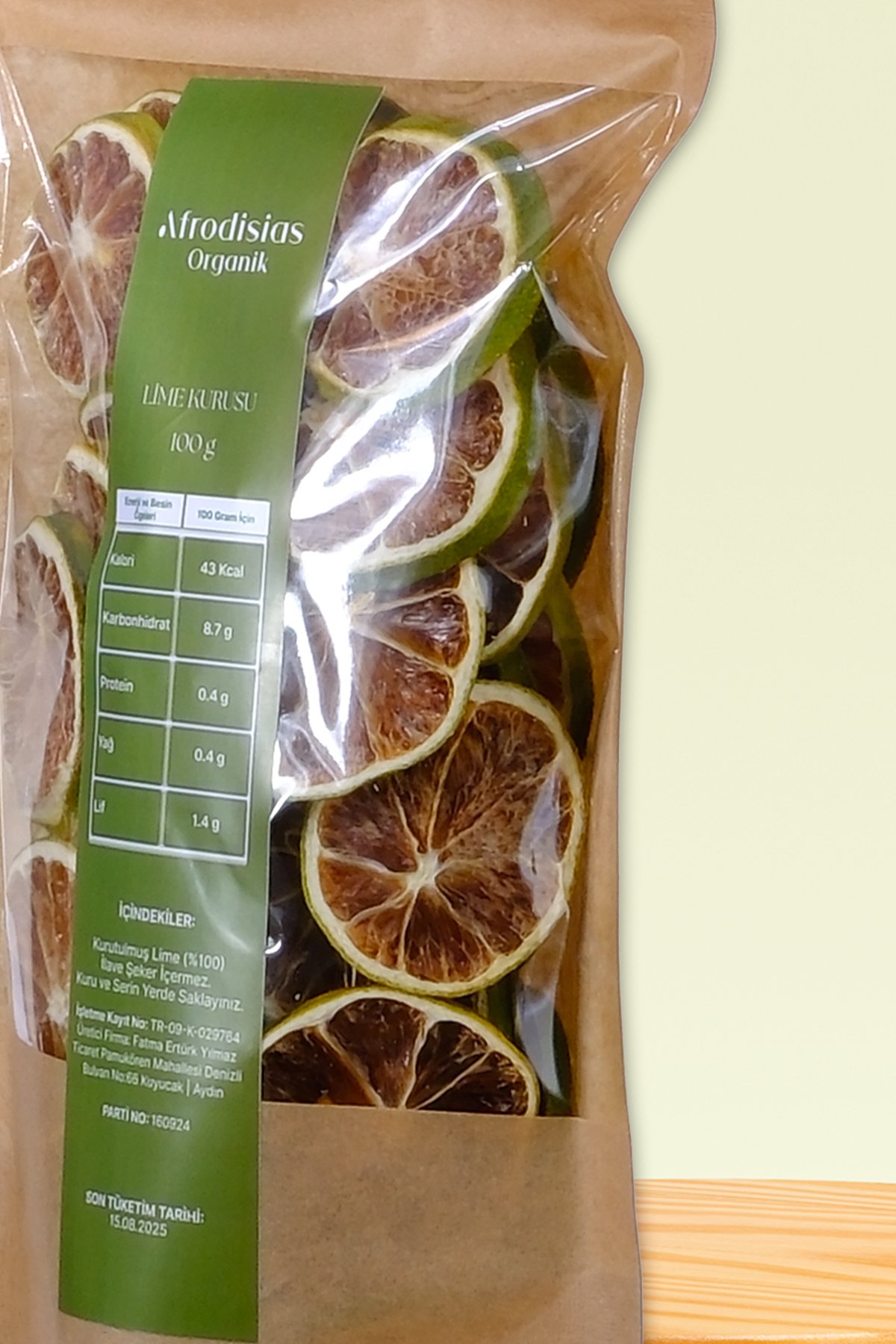 Lime Kurusu Cipsi 100g - Doğal Kurutulmuş %100 Vegan Kuru Lime