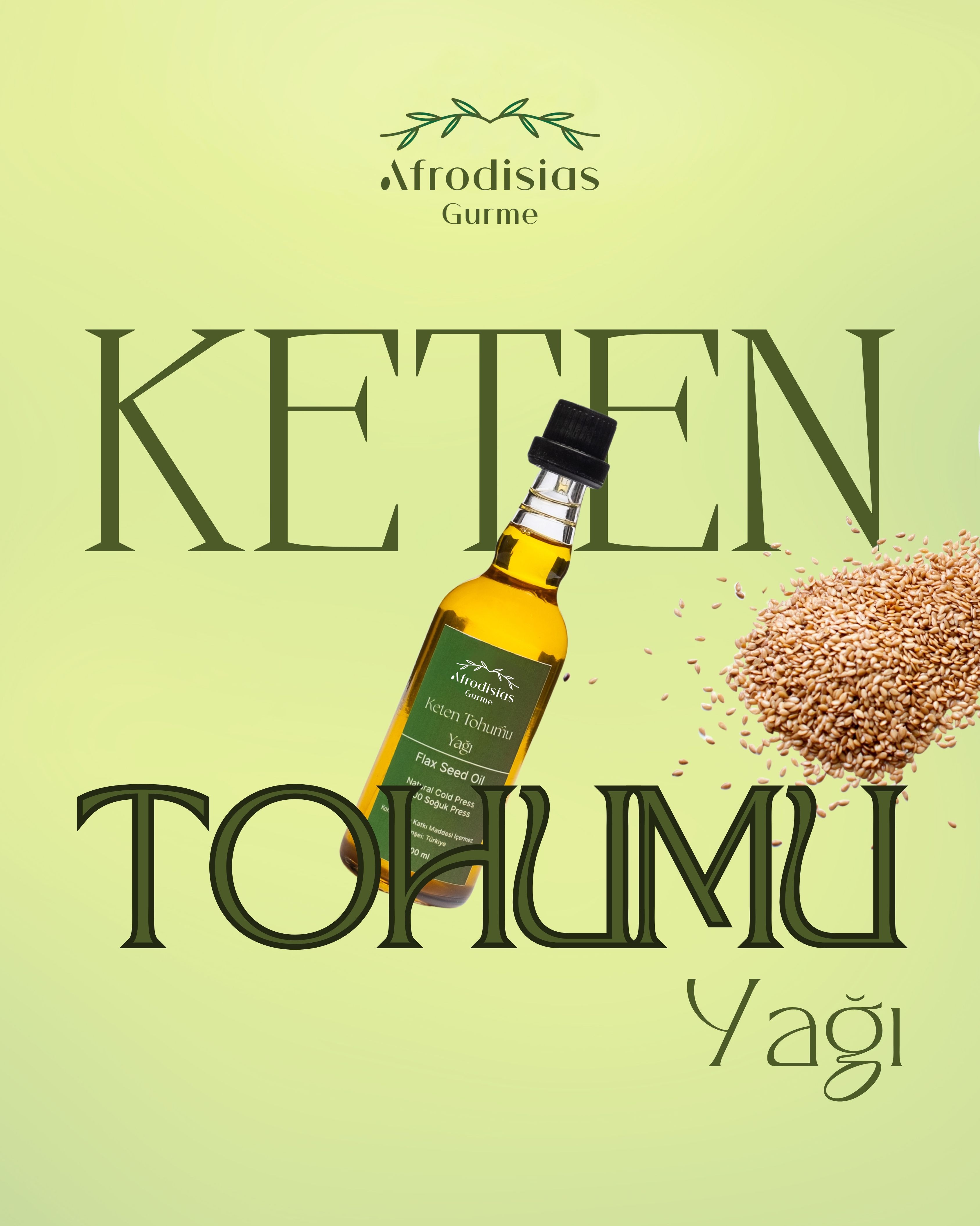 Keten Tohumu Yağı 100 ML - %100 Doğal Soğuk Sıkım