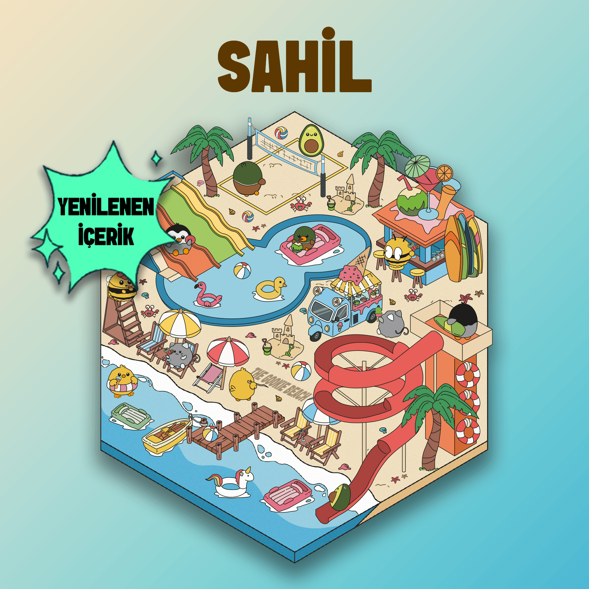 Sahil İzometrik Sticker