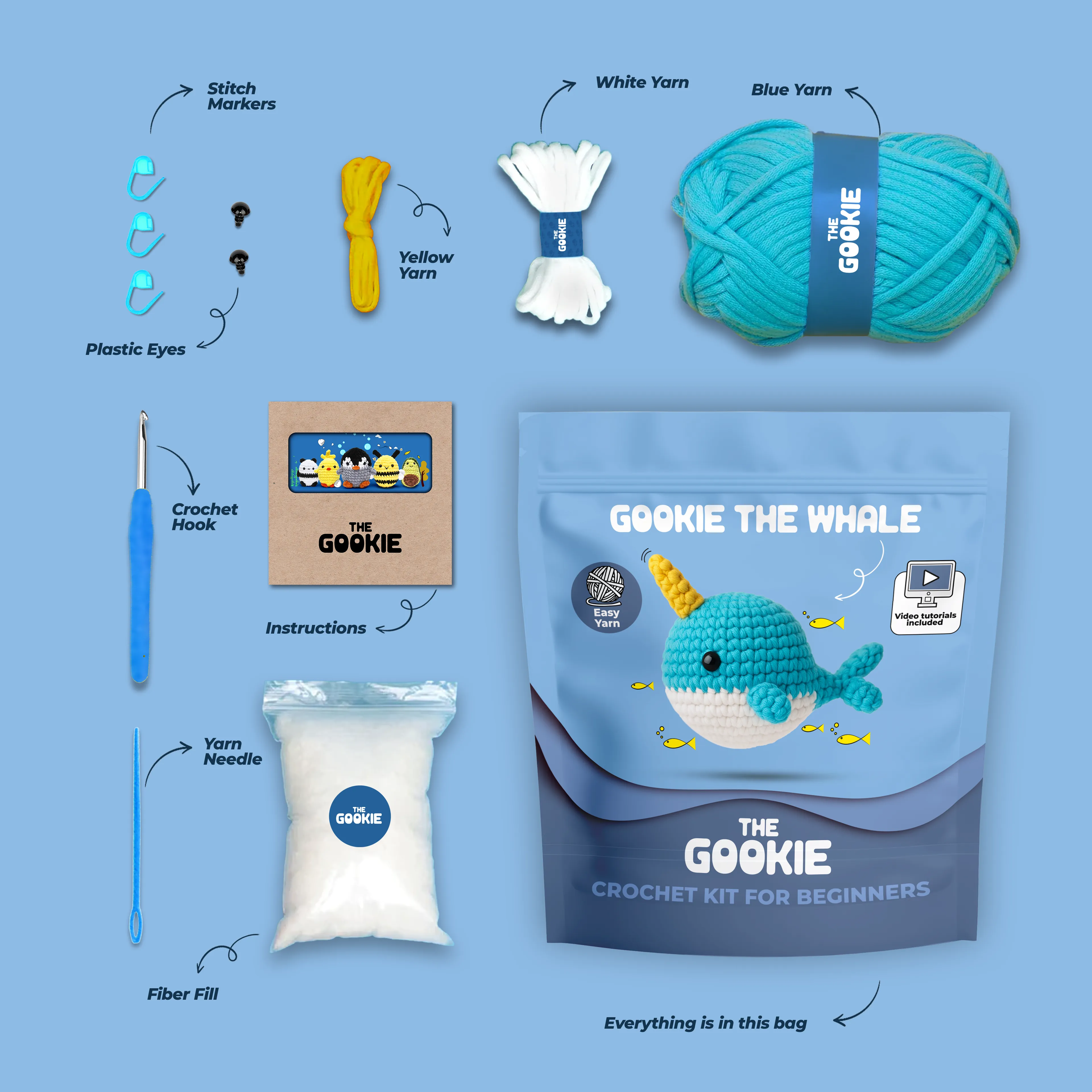 Balina Tığ Kiti - Pratik Örgü İp