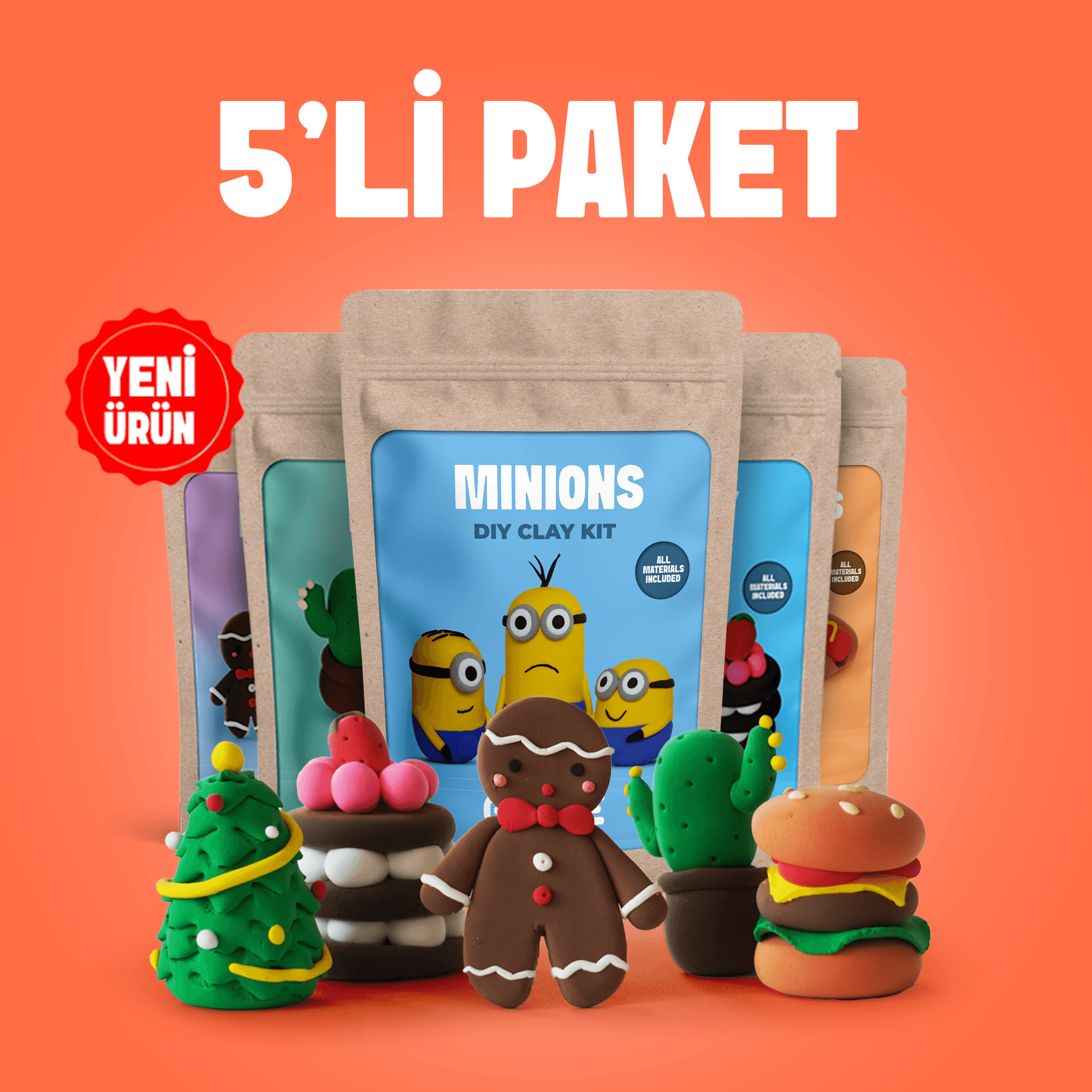 5'li Paket Oyun Hamuru Kiti