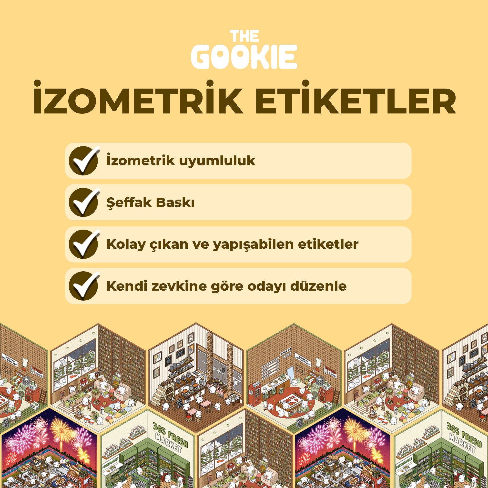 Pastane İzometrik Sticker