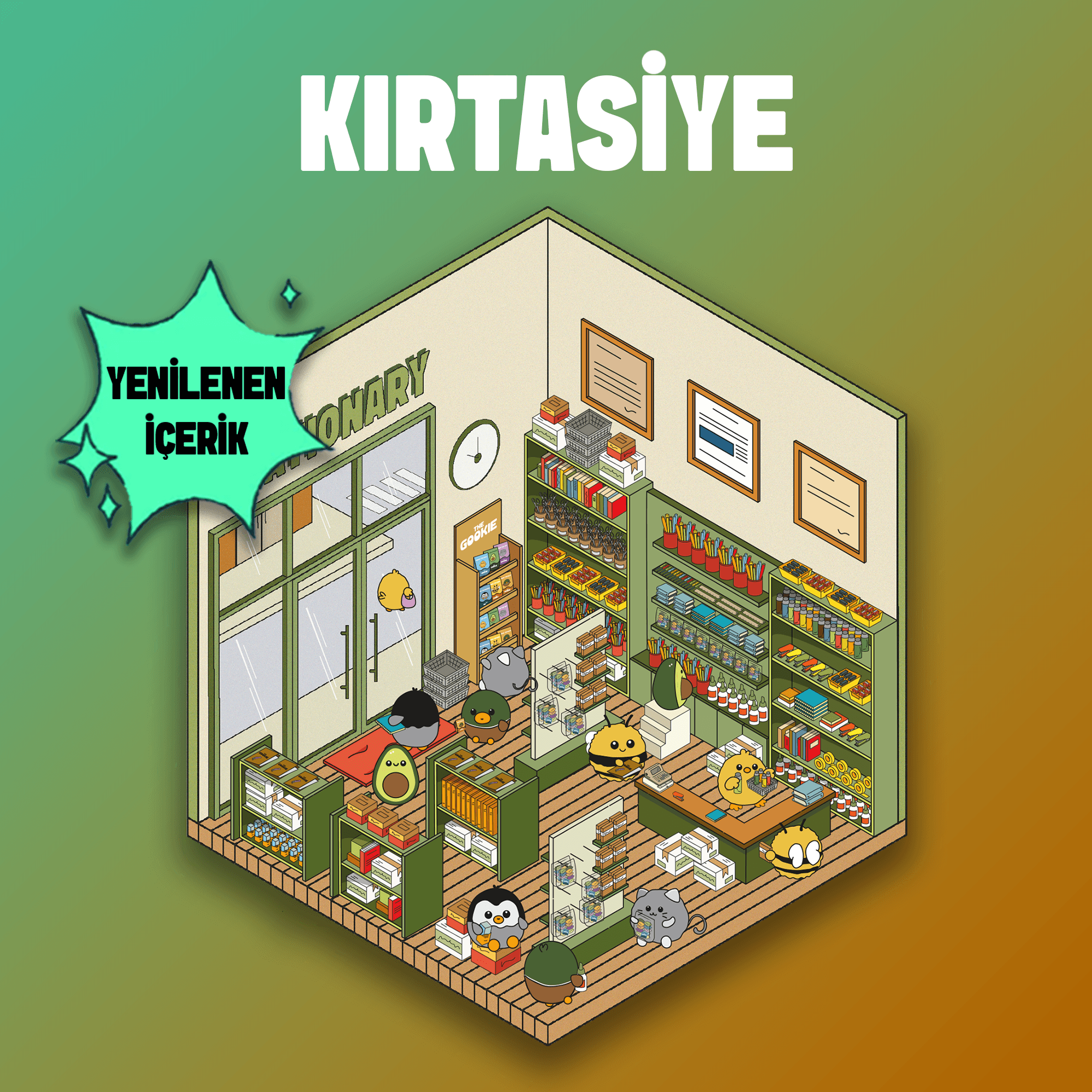 Kırtasiye İzometrik Sticker