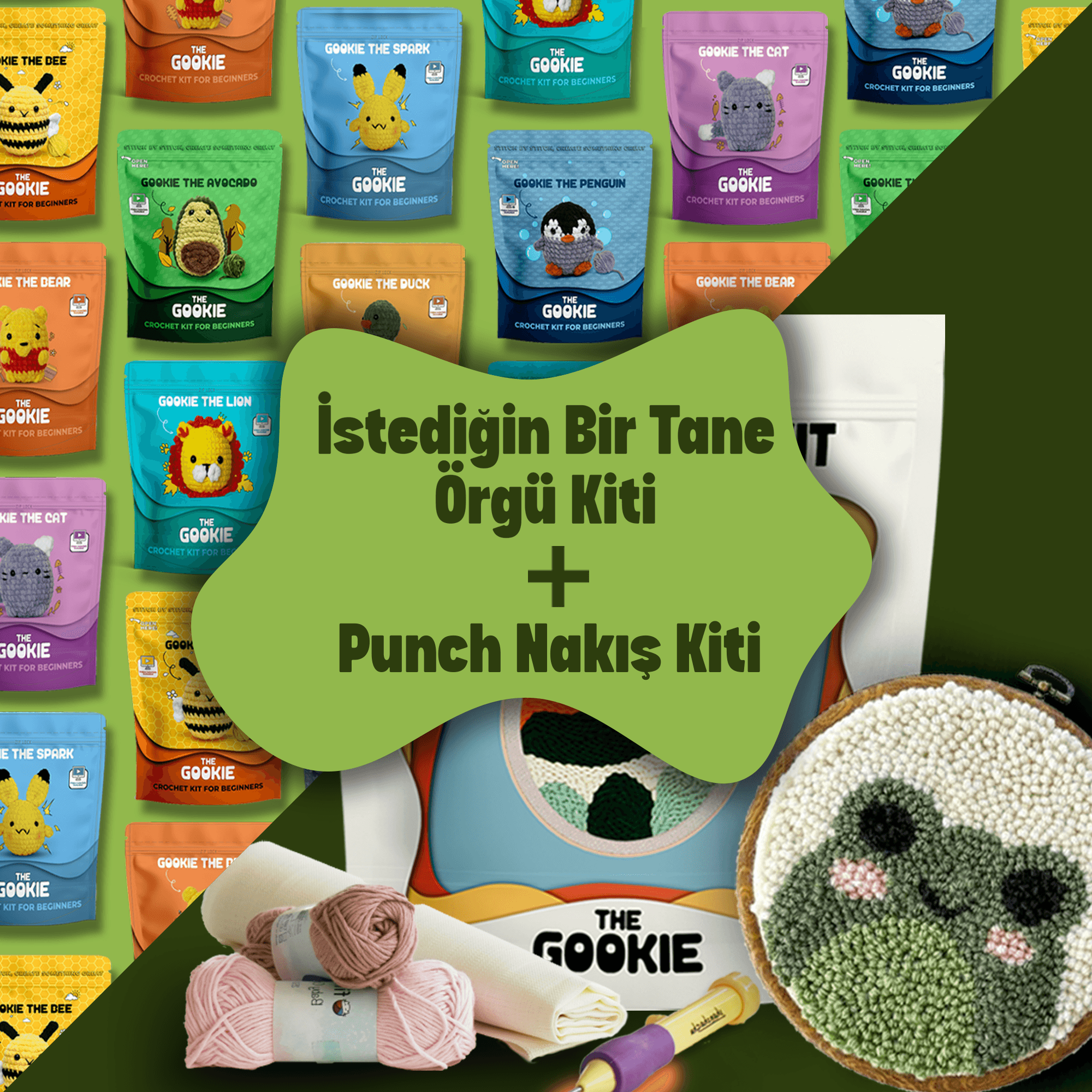 Punch Nakış Kiti + Amigurumi Örgü Kiti