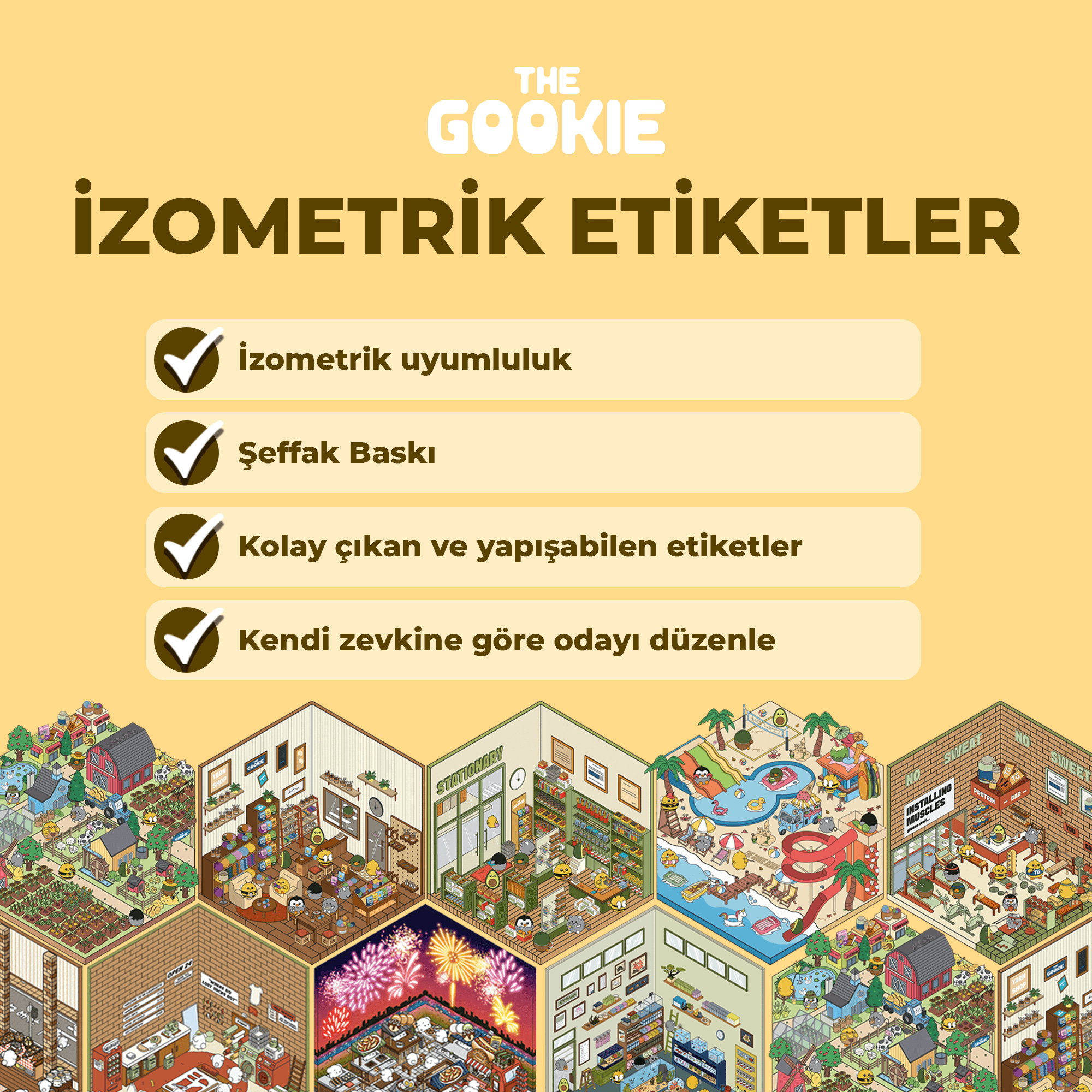 Çiftlik İzometrik Sticker