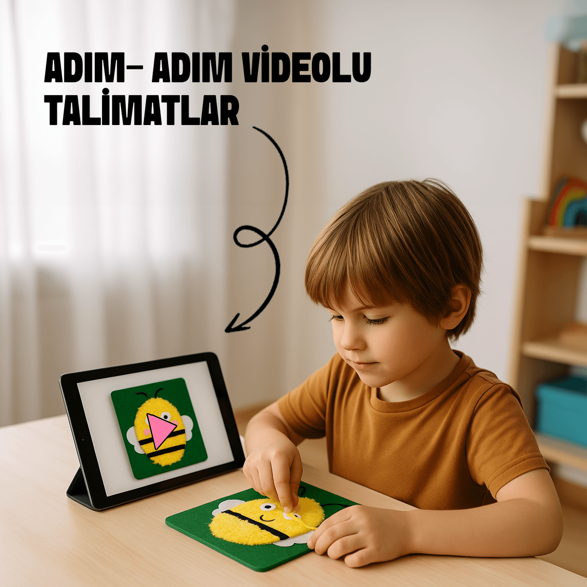 Çocuklar Için Kedi Penguen Keçe Örgü Seti
