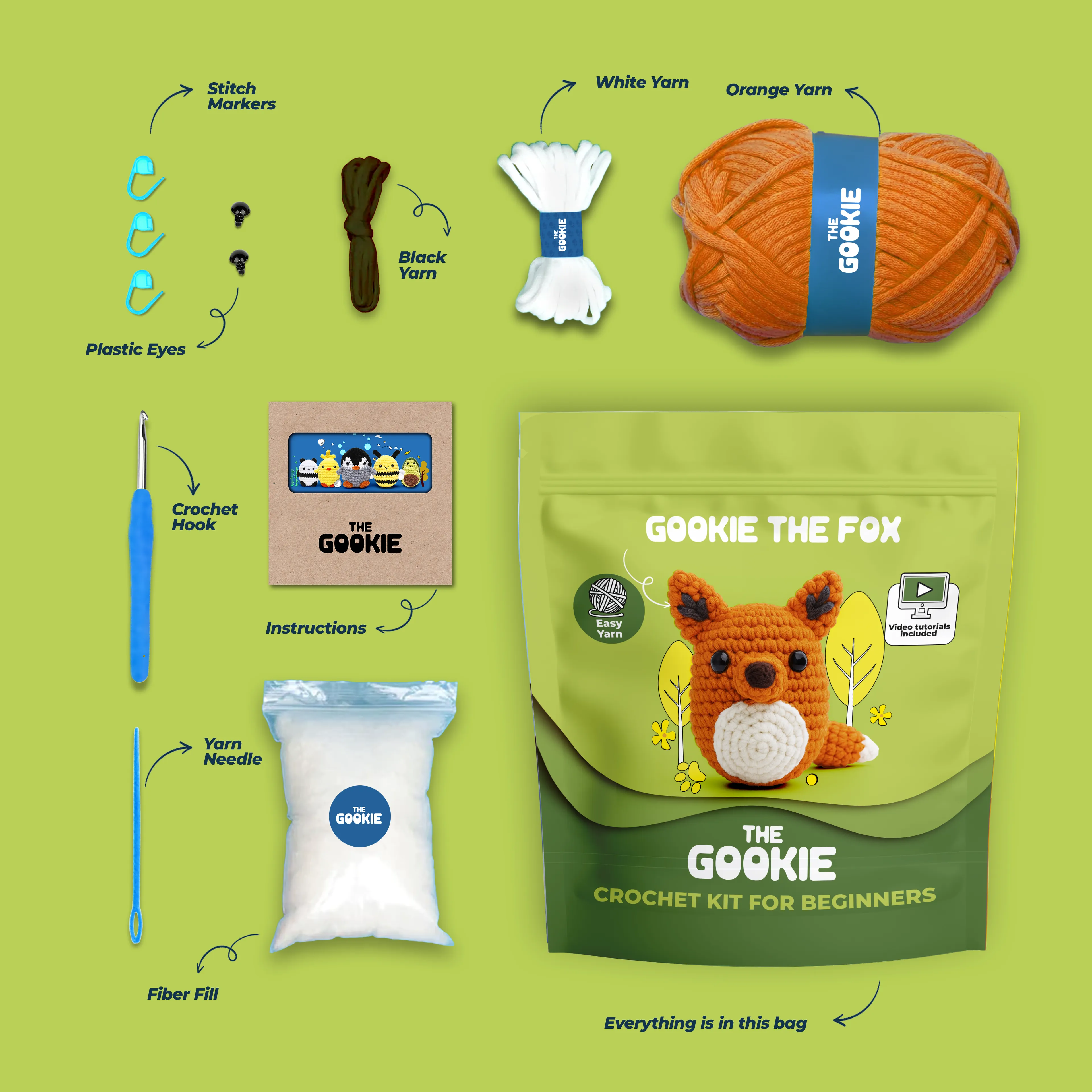 Tilki Tığ Kiti - Pratik Örgü İpi