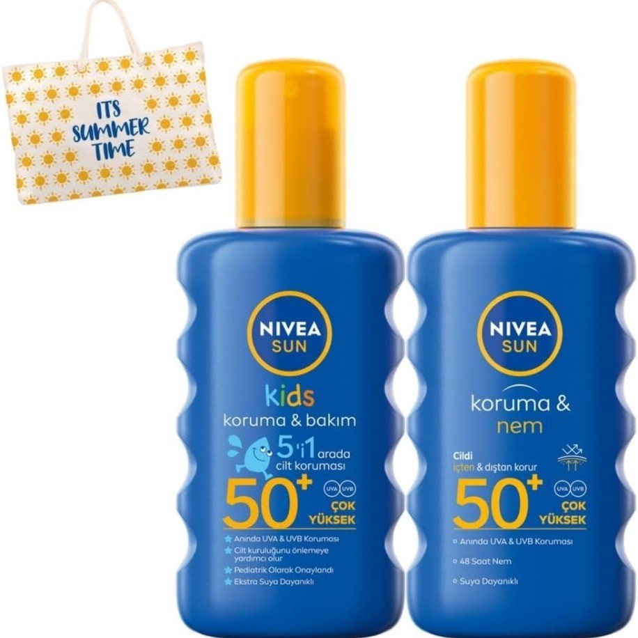 NIVEA Sun SPF 50+ Koruma &amp; 48 Saat Nemlendirme Güneş Kremi Sprey 200 ml