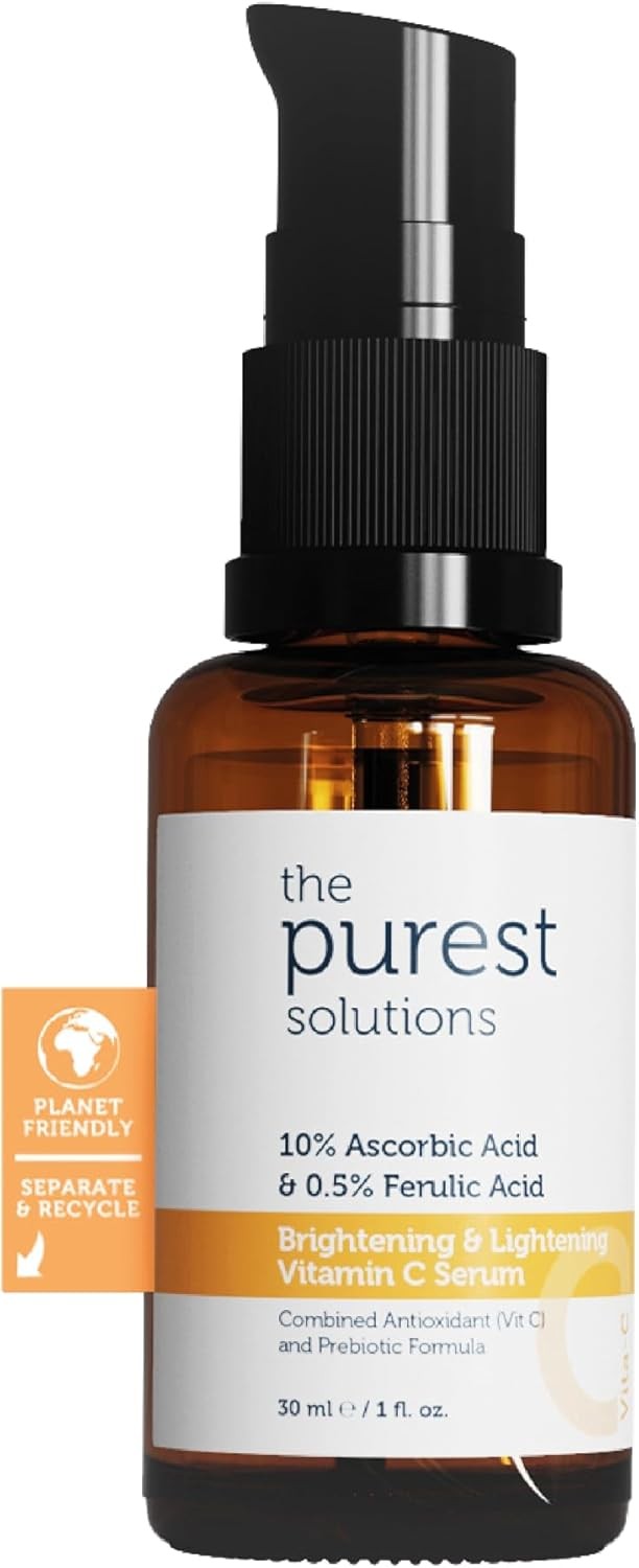 The Purest Solutions, C Vitamini Aydınlatıcı ve Cilt tonu Eşitleyici Cilt Bakım Serumu 30 ml (%10 Ascorbic Acid & Ferulic Acid%0,5)
