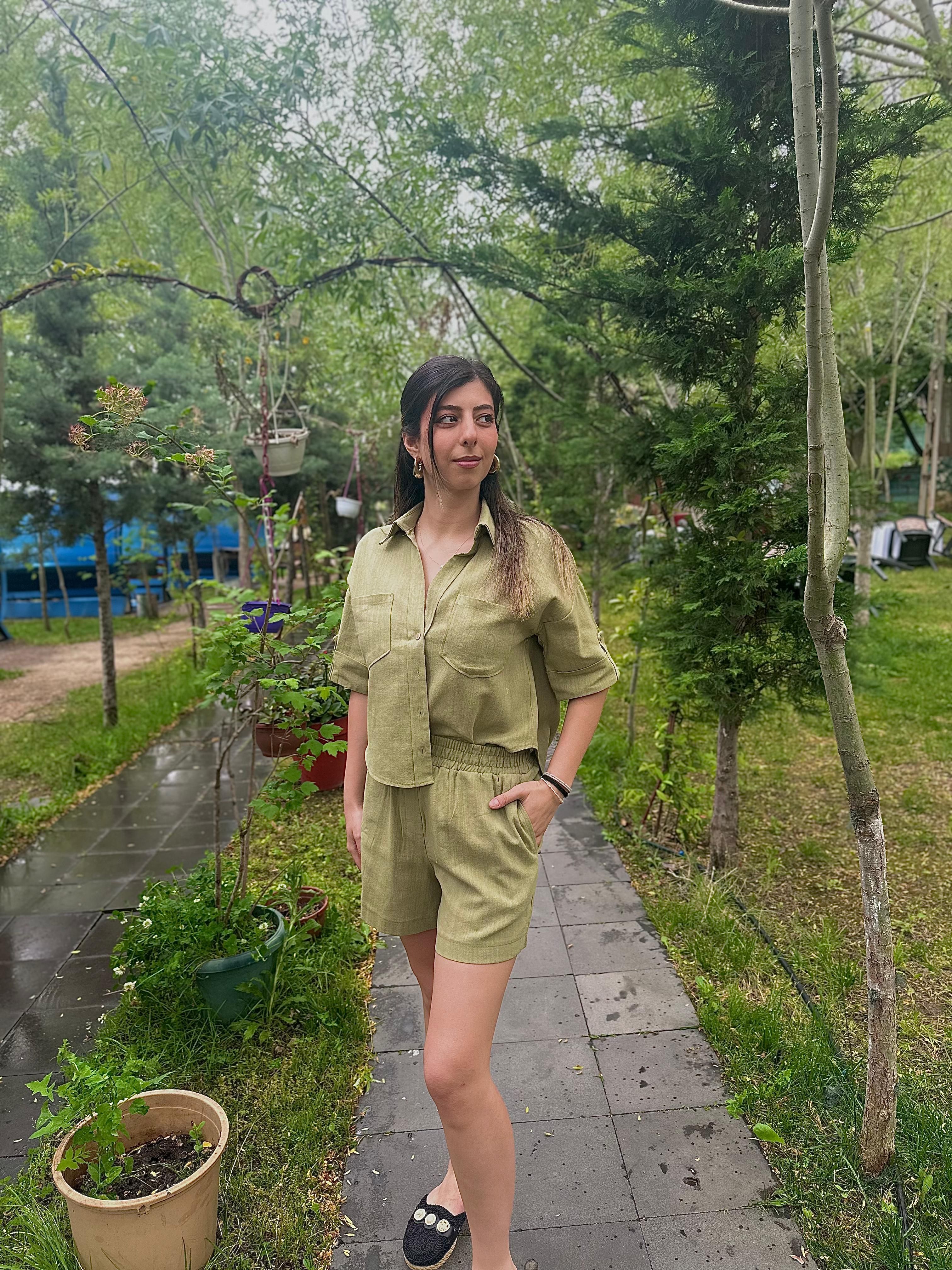 Keten Görünümlü Şort