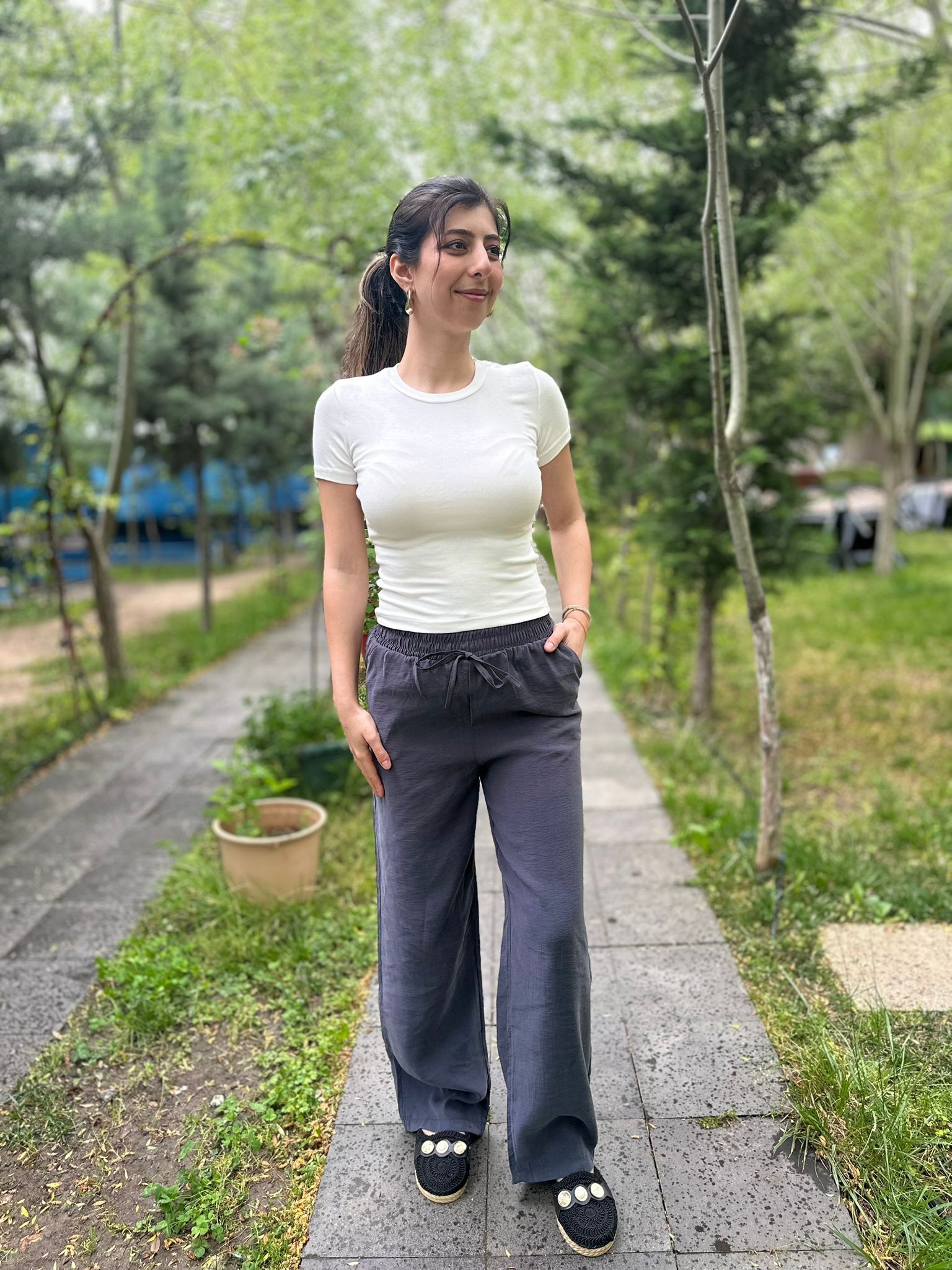  relax fit yüksek bel bol paça pantolon