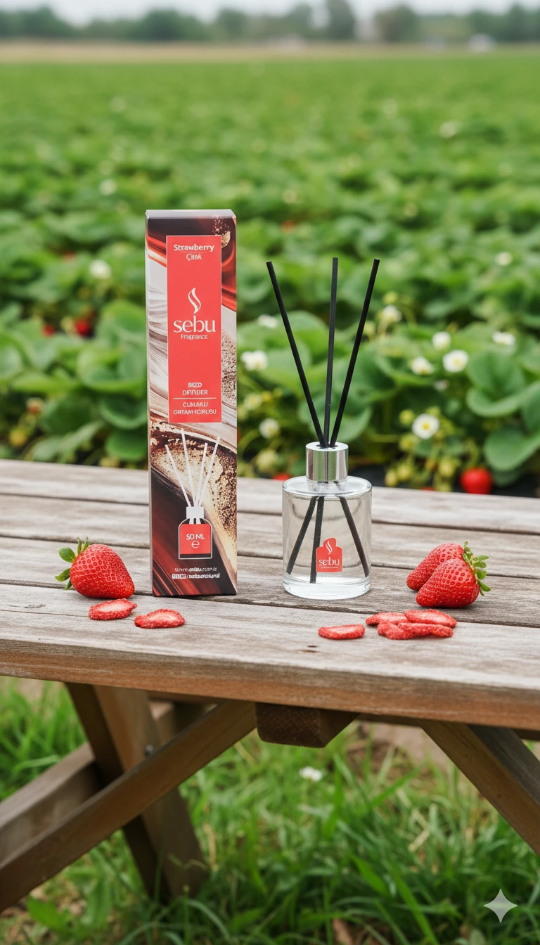 Çilek Ortam Kokusu Bambu Çubuklu 