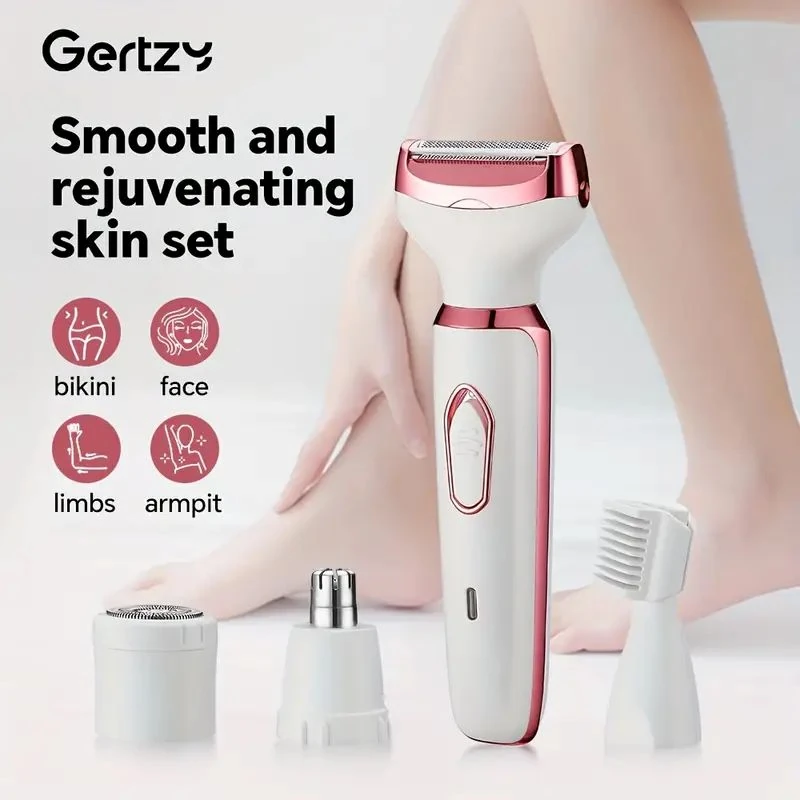 4'ü 1 Arada Şarj Edilebilir Kadınlar İçin Elektrikli Tıraş Makinesi