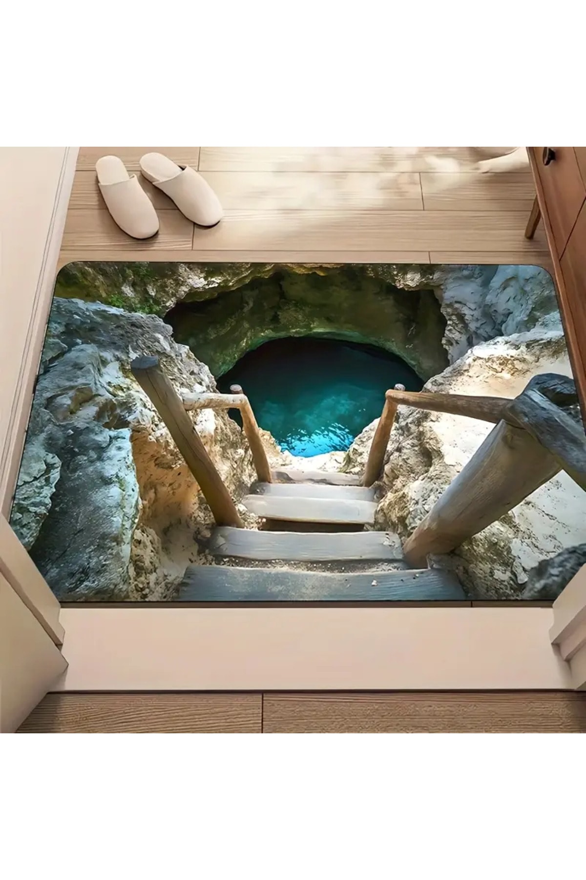 Fantastik Su Kulesi Banyo Matı - Diyatom Çamuru Emici Makine Yıkamalı, Yatak Odası ve Oturma Odası