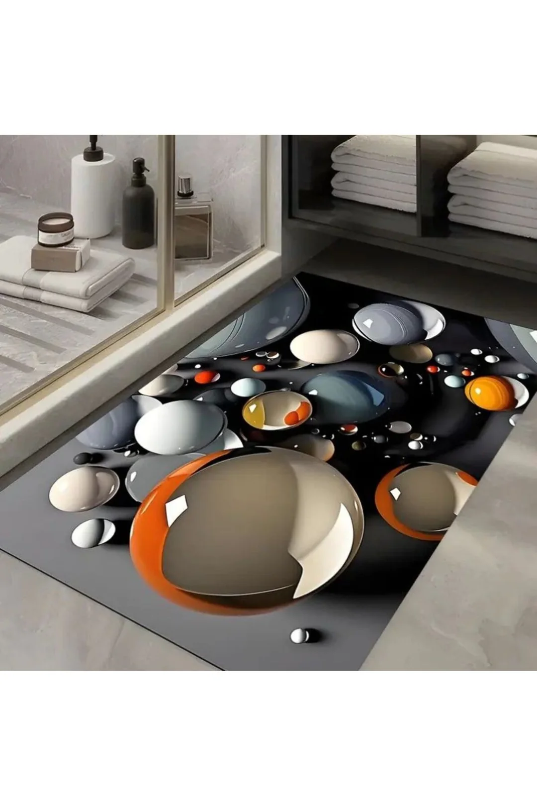 Kuvars Desenli Banyo Kaydırmaz Mat, Diatomit Malzeme Dikdörtgen Zemin Mat