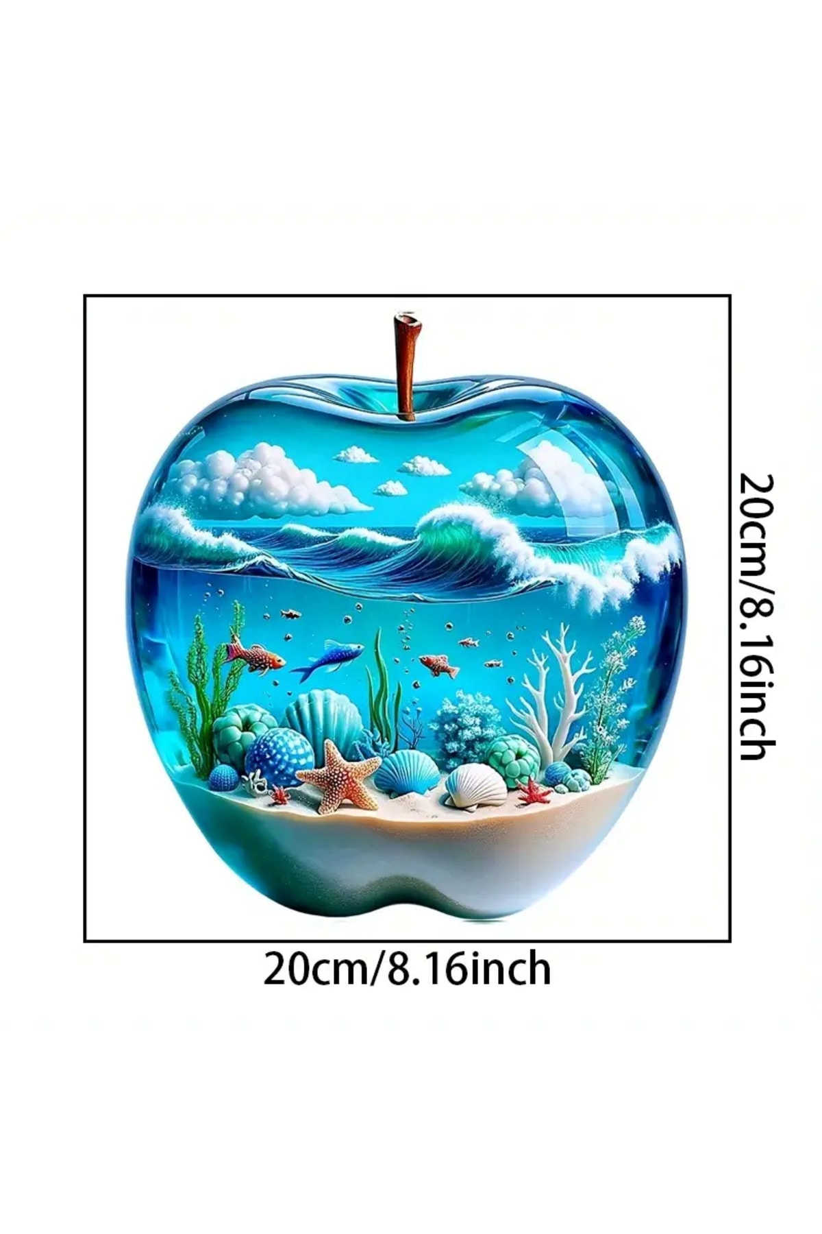 3D Elma Okyanus Duvar Çıkartması