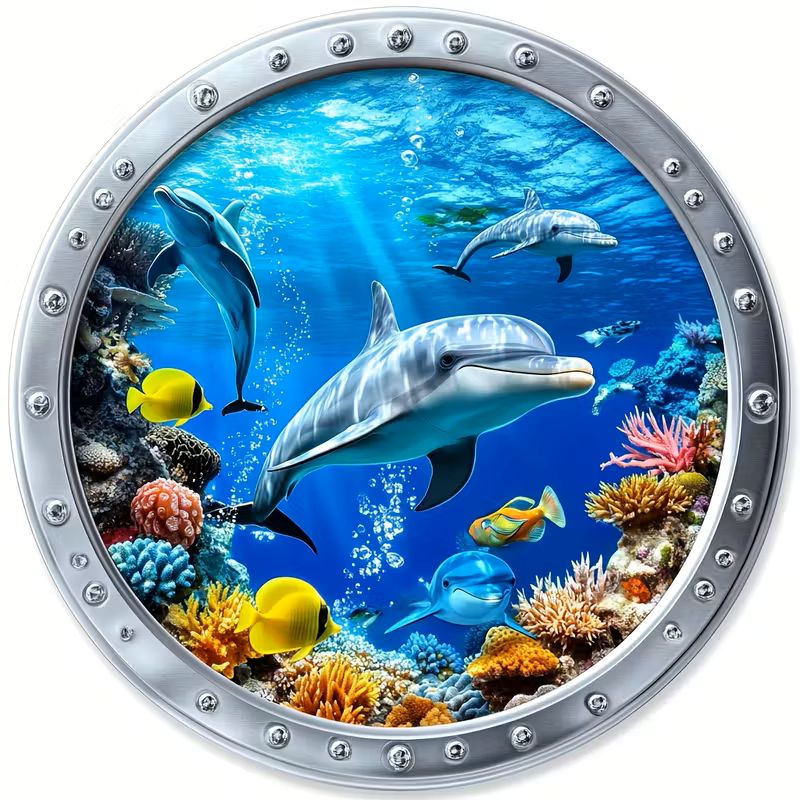 MORESUN Okyanus Temalı PVC Kendinden Yapışkanlı Duvar Çıkartması