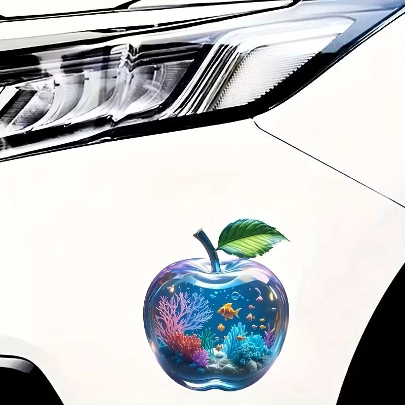 MORESUN 6 İnç Elma Su Altı Dünyası Vinil Çıkartması 