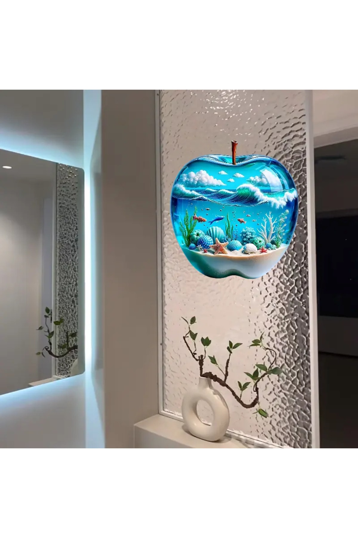 3D Elma Okyanus Duvar Çıkartması