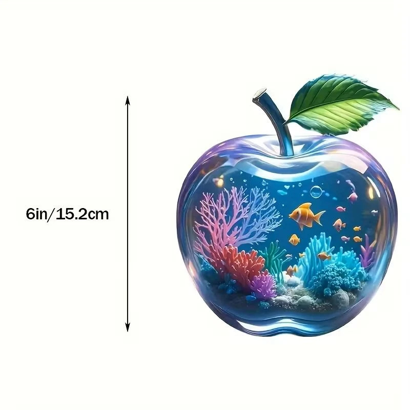 MORESUN 6 İnç Elma Su Altı Dünyası Vinil Çıkartması 