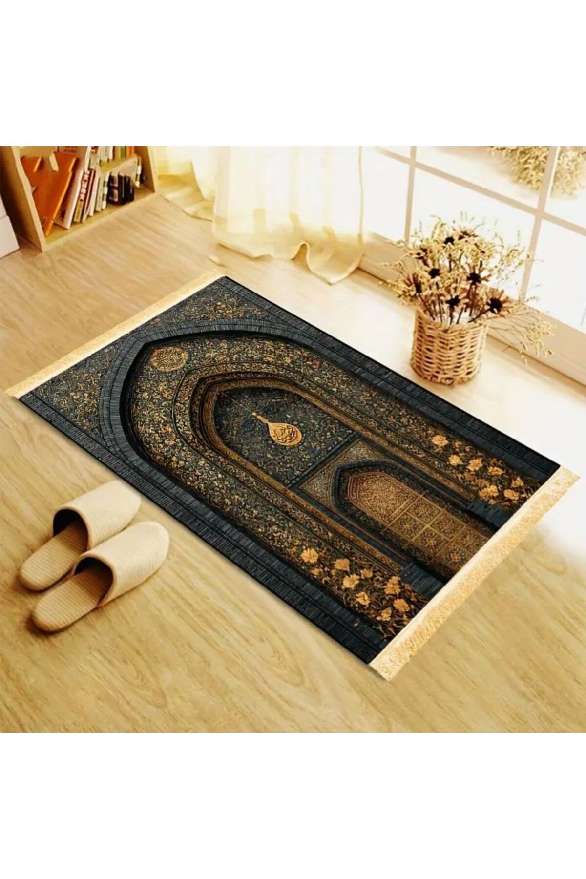Lüks Kalın Püskül Duvarlık - Kaymaz Katlanabilir İslami Namaz Seccade