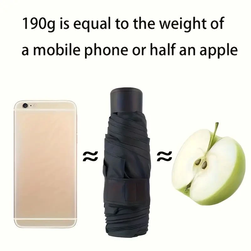 MORESUN Kompakt 6-Rib Mini Katlanabilir Şemsiye