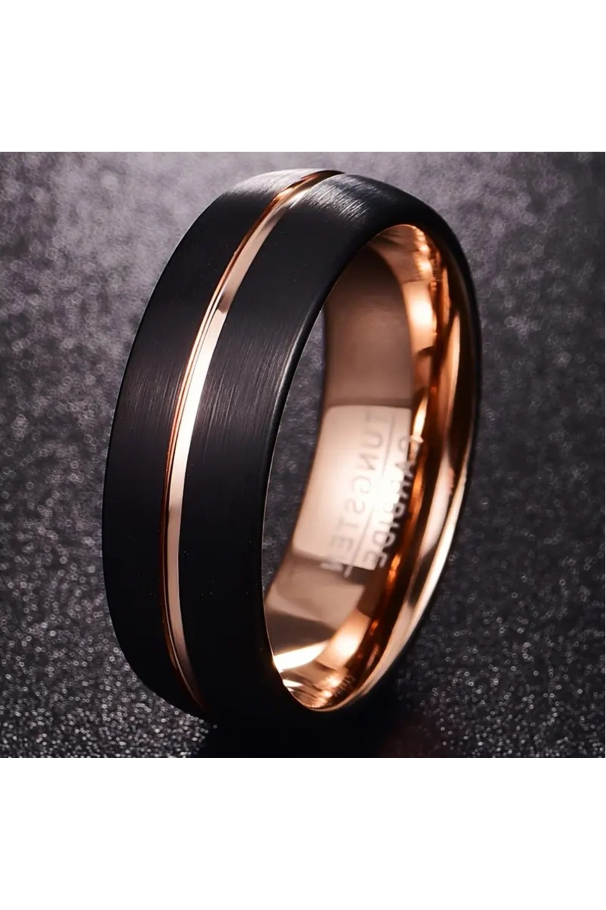 Erkek BONLAVIE 8mm Tungsten Karbür Düğün Yüzüğü