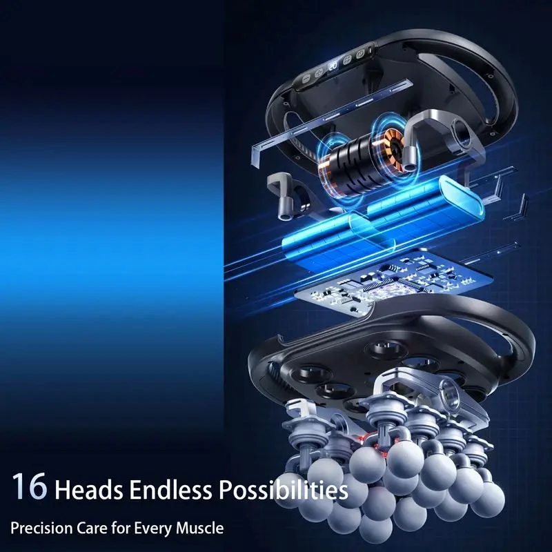  16 Başlıklı Profesyonel Fasyo Masaj Tabancası