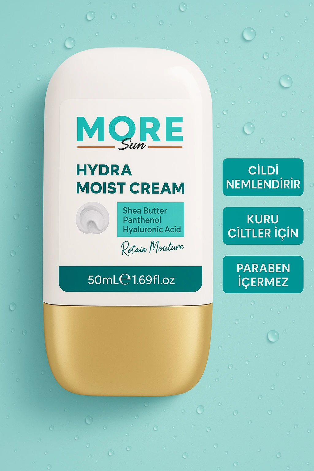 Ultra Yoğun Nemlendirici Su Bazlı EL Ve Yüz Kremi - 72 Saate Kadar Etki, (Allontoin) Hyaluronik Asit