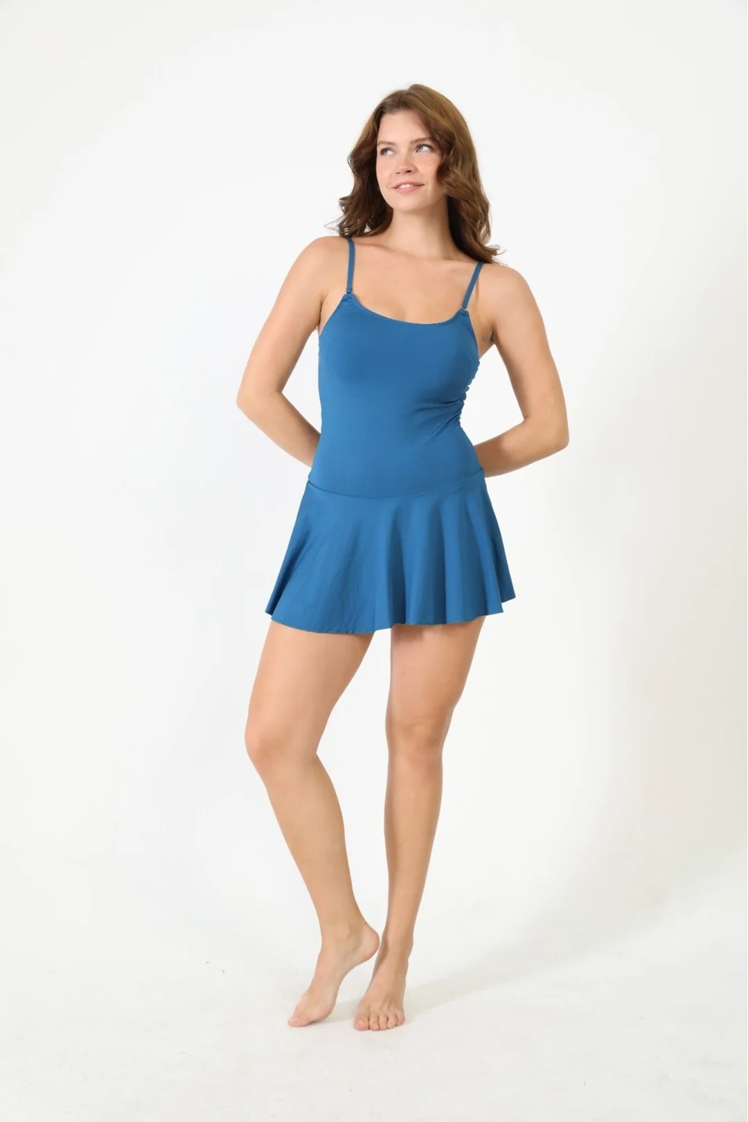 İnce Askılı Elbiseli Mayo