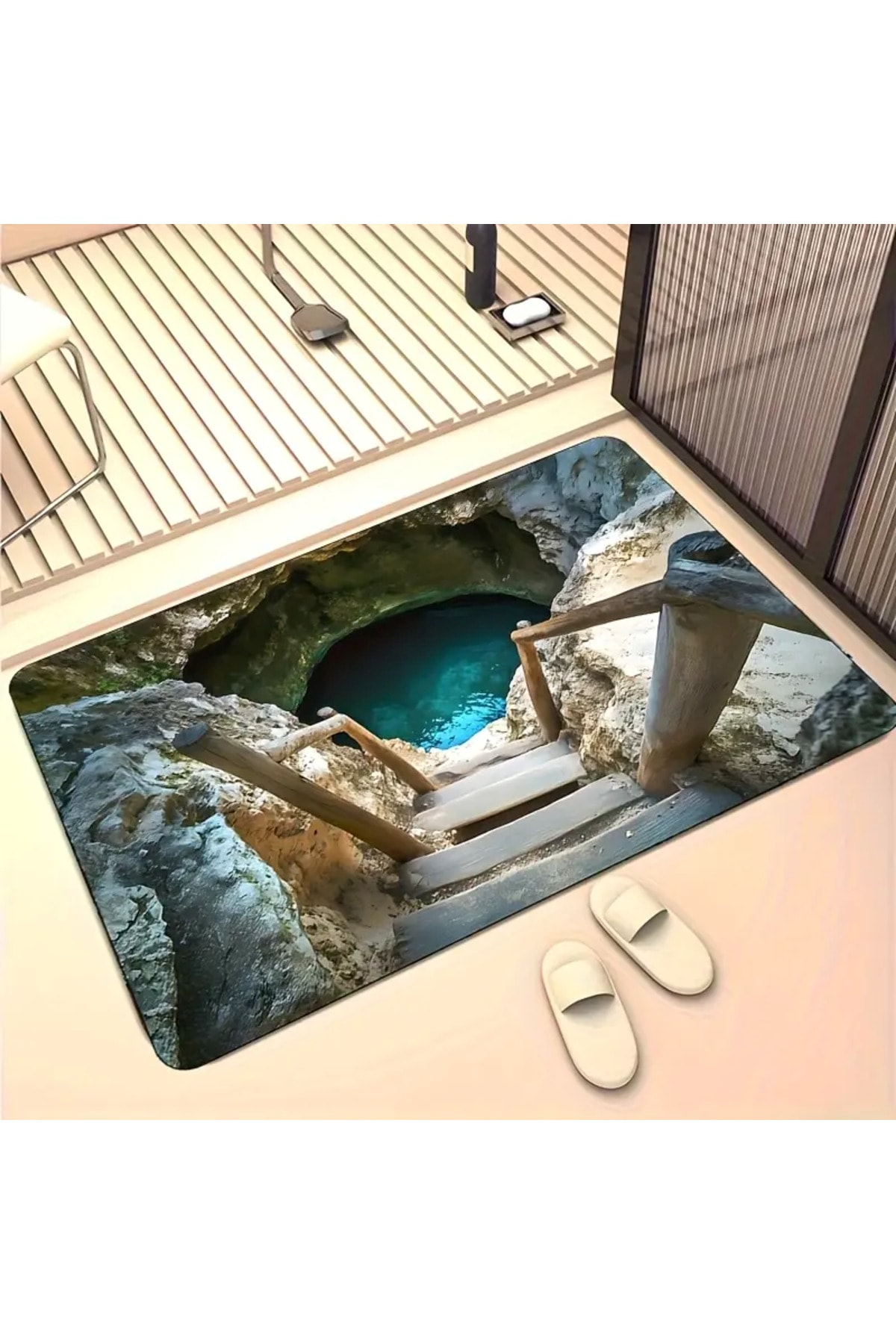 Fantastik Su Kulesi Banyo Matı - Diyatom Çamuru Emici Makine Yıkamalı, Yatak Odası ve Oturma Odası