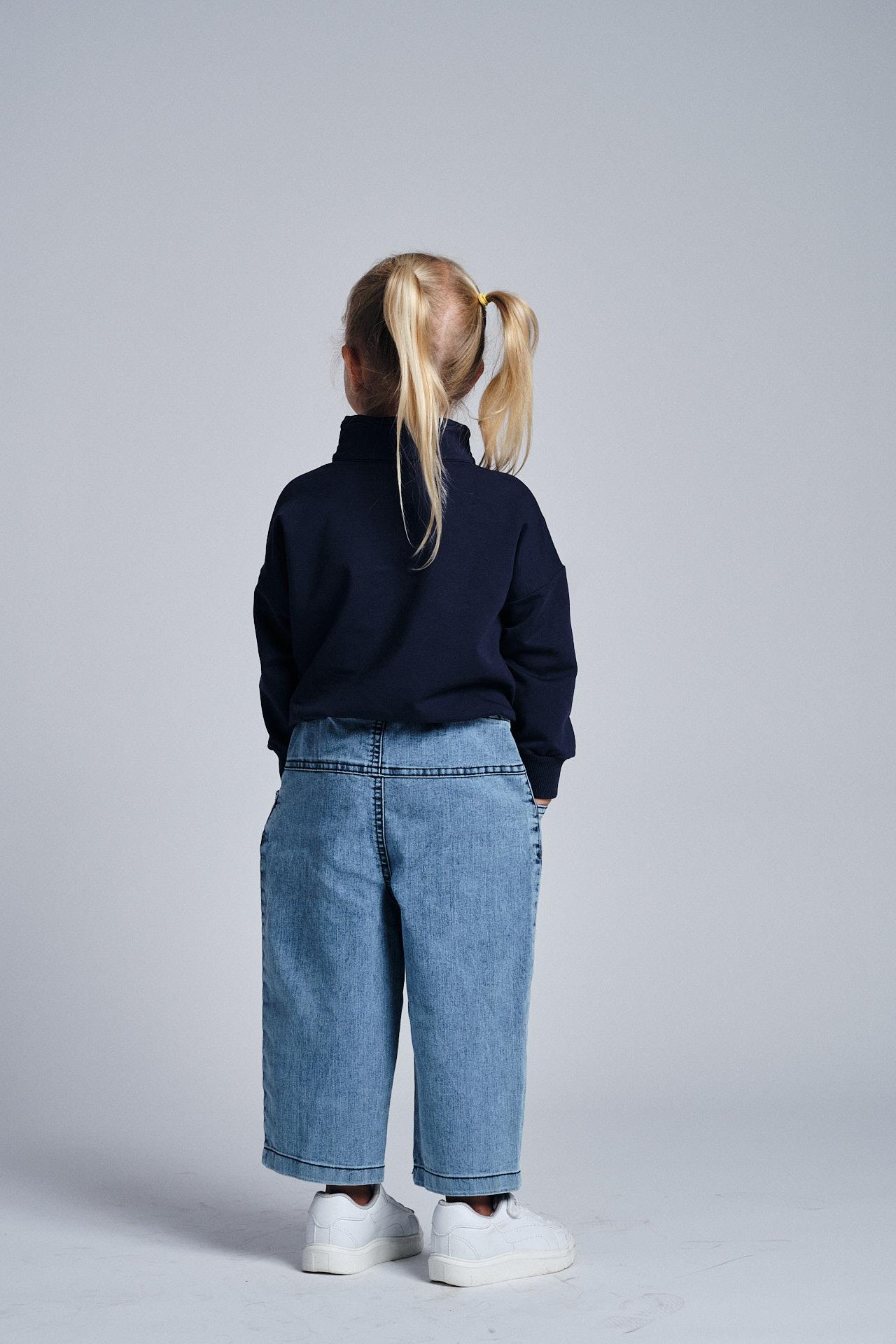 Dik Yaka Sweat  Denim Pantolon Takım
