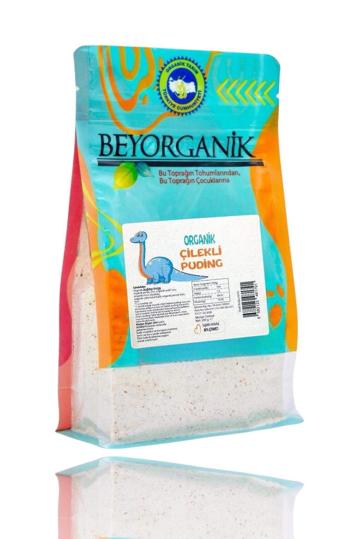 Organik Çilekli Bebek Pudingi 200gr +12ay (Pestisit ve Aflatoksin Analizli)