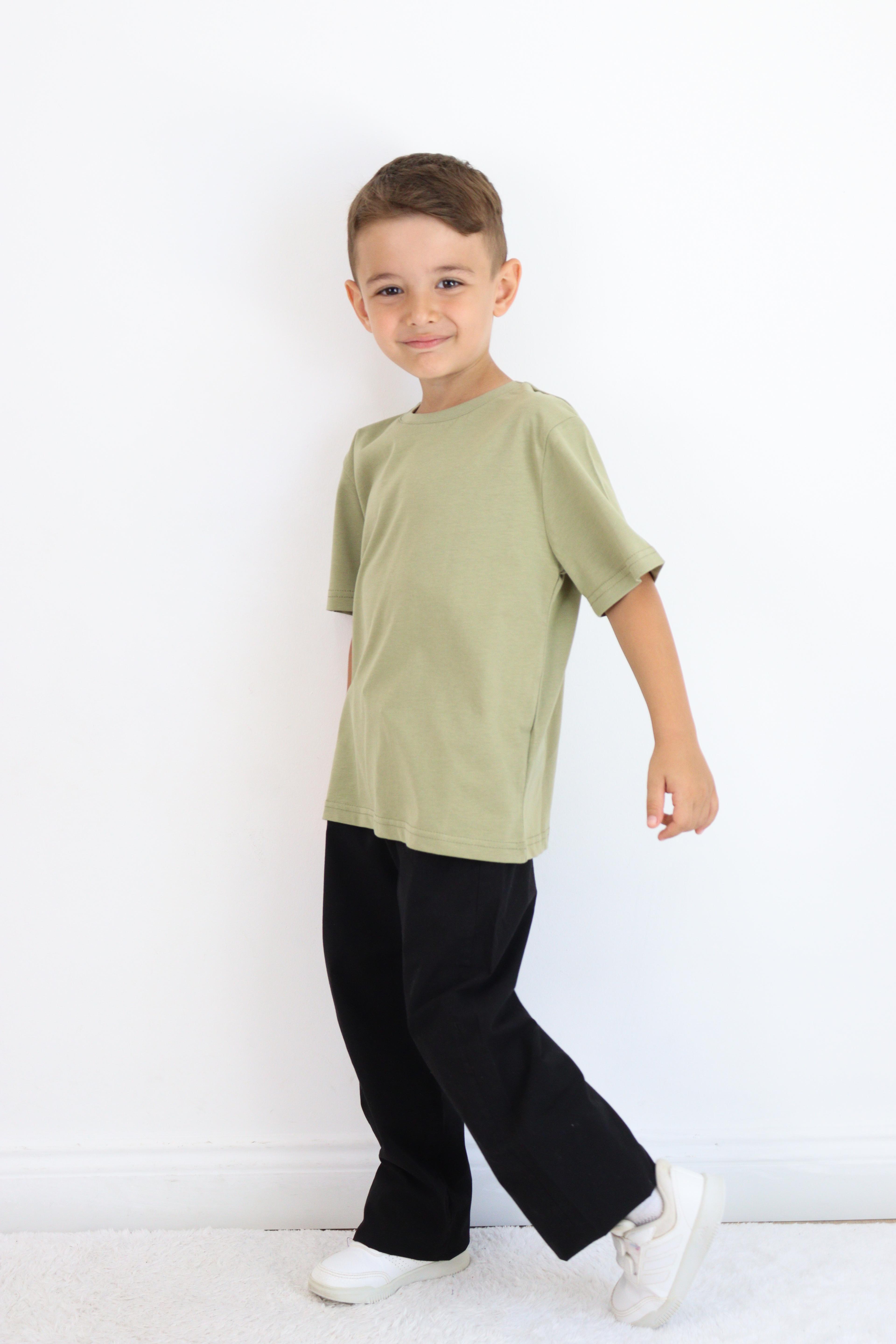 Unisex Basic Baskısız Tişört - AÇIK YEŞİL