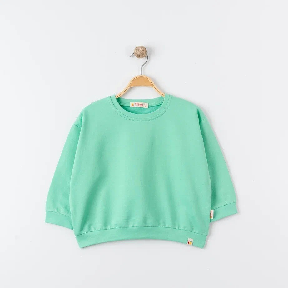 Unisex %100 Pamuk Oversize Sweatshirt - MİNT YEŞİL