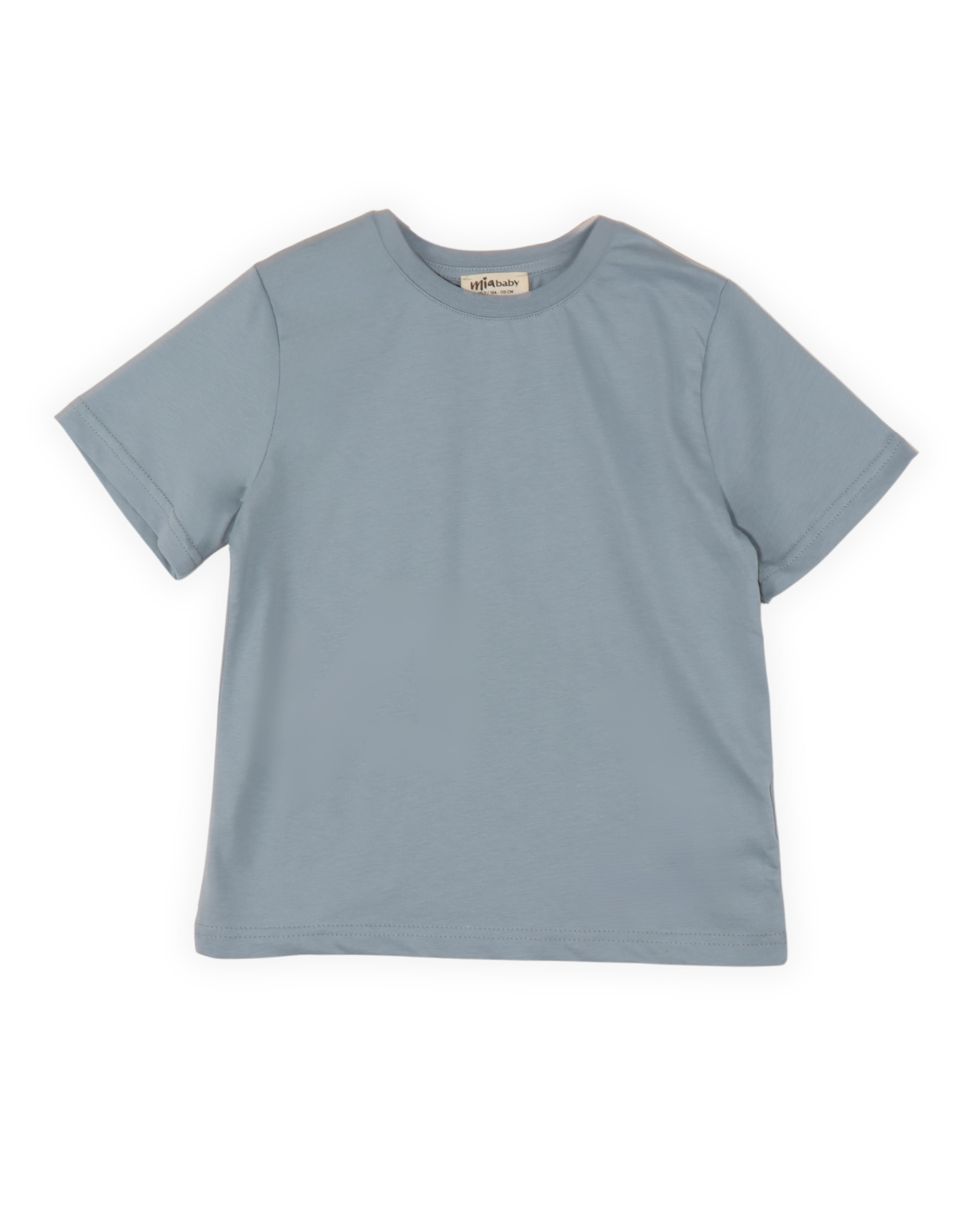 Unisex Basic Baskısız Tişört - MAVİ