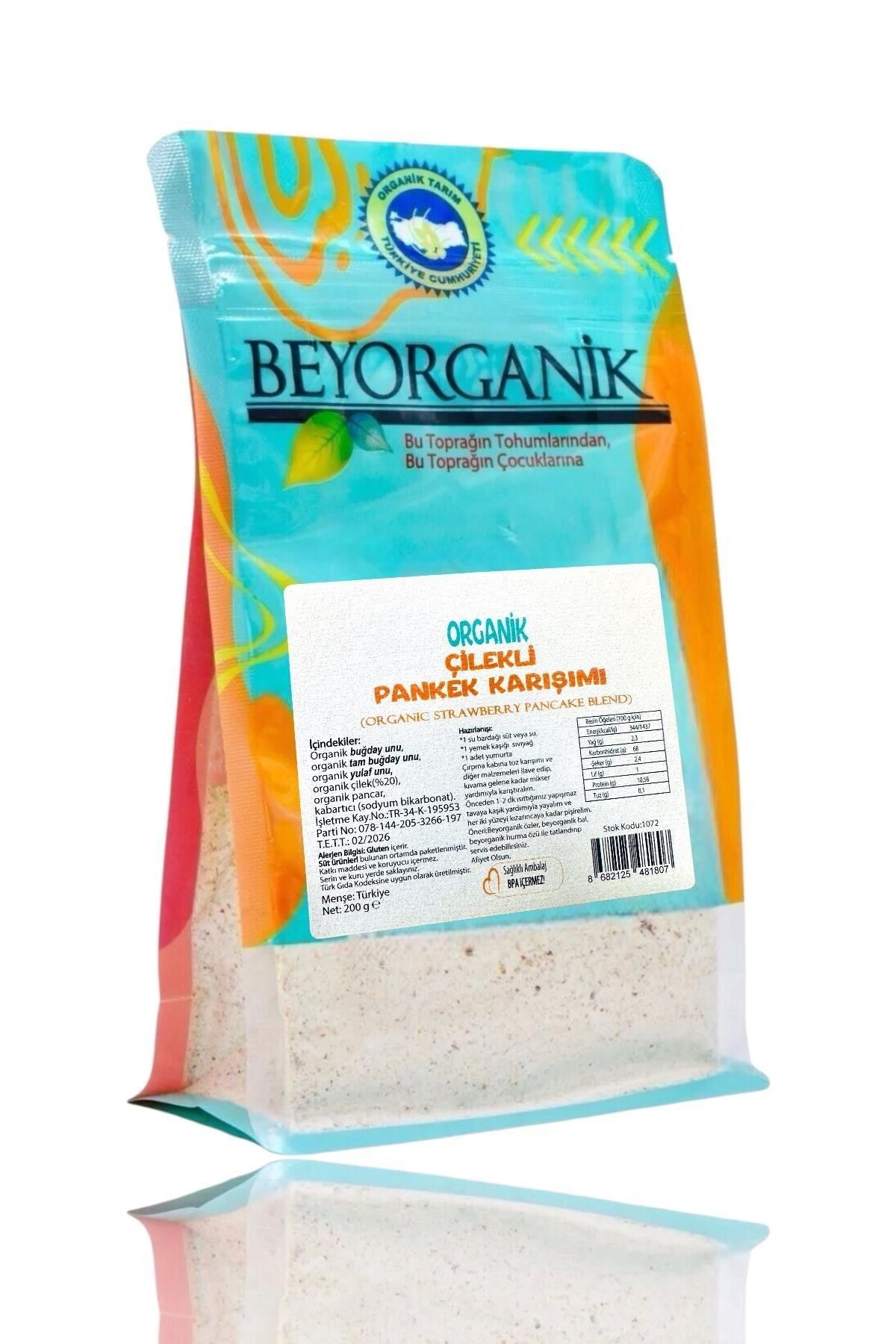 Organik Çilekli Pancake Karışımı 200gr +12ay (Pestisit ve Aflatoksin Analizli)