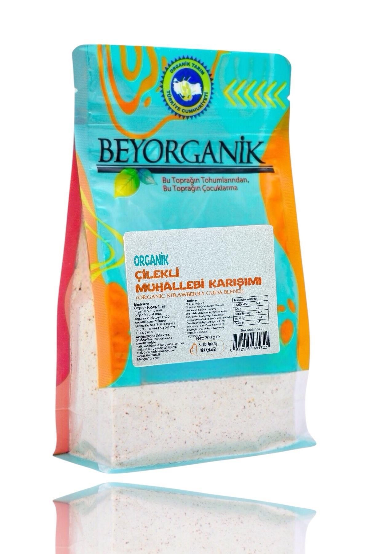 Organik Çilekli Muhallebi Karışımı 200gr +12ay (Pestisit ve Aflatoksin Analizli)